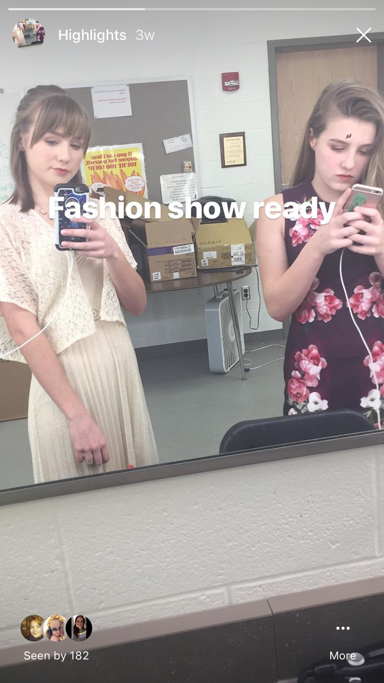 My sister and I messing around before the show starts.