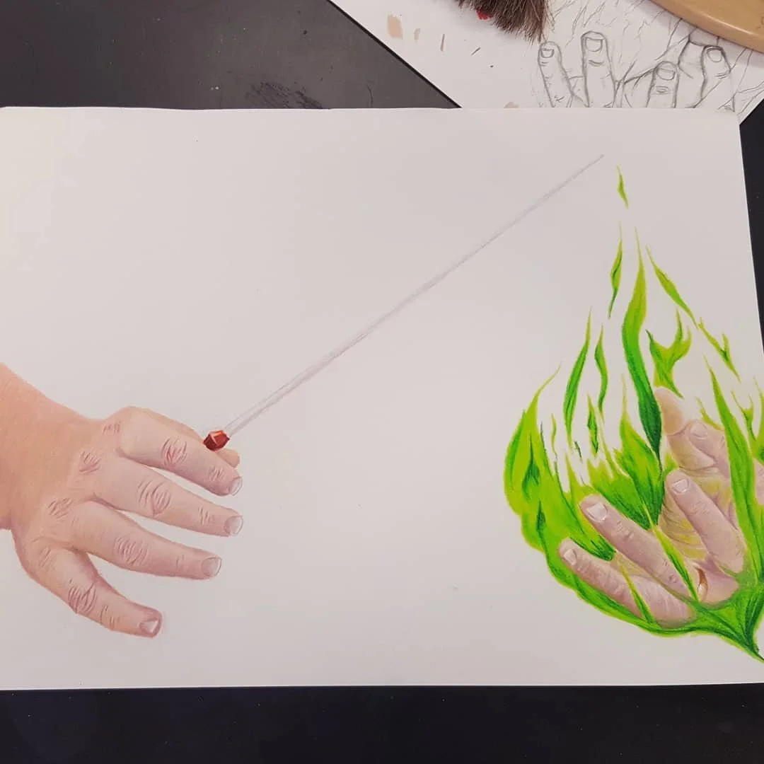 Colored pencil drawing - done as a gift for my former band director