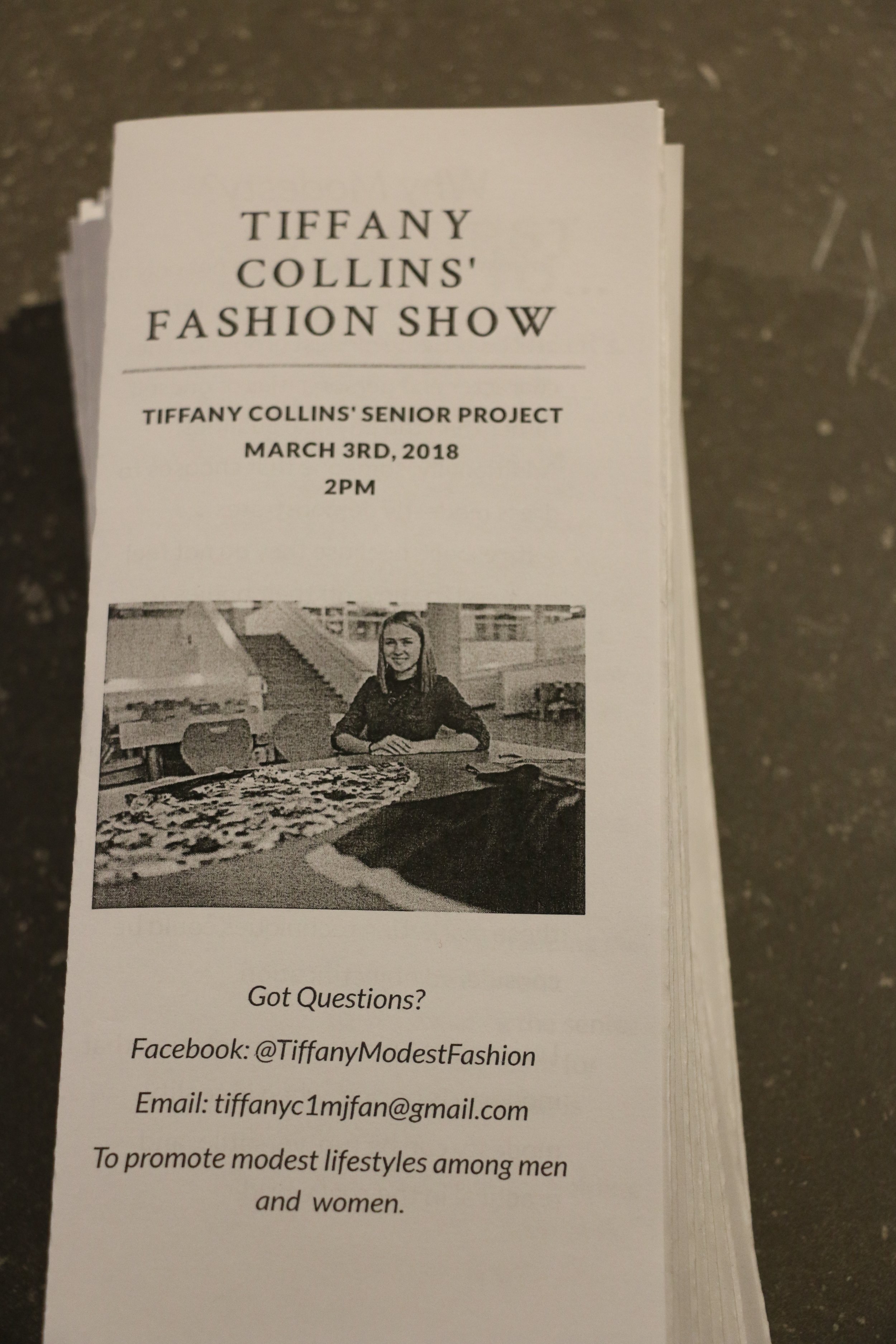 Sample Pamphlet the day of the show