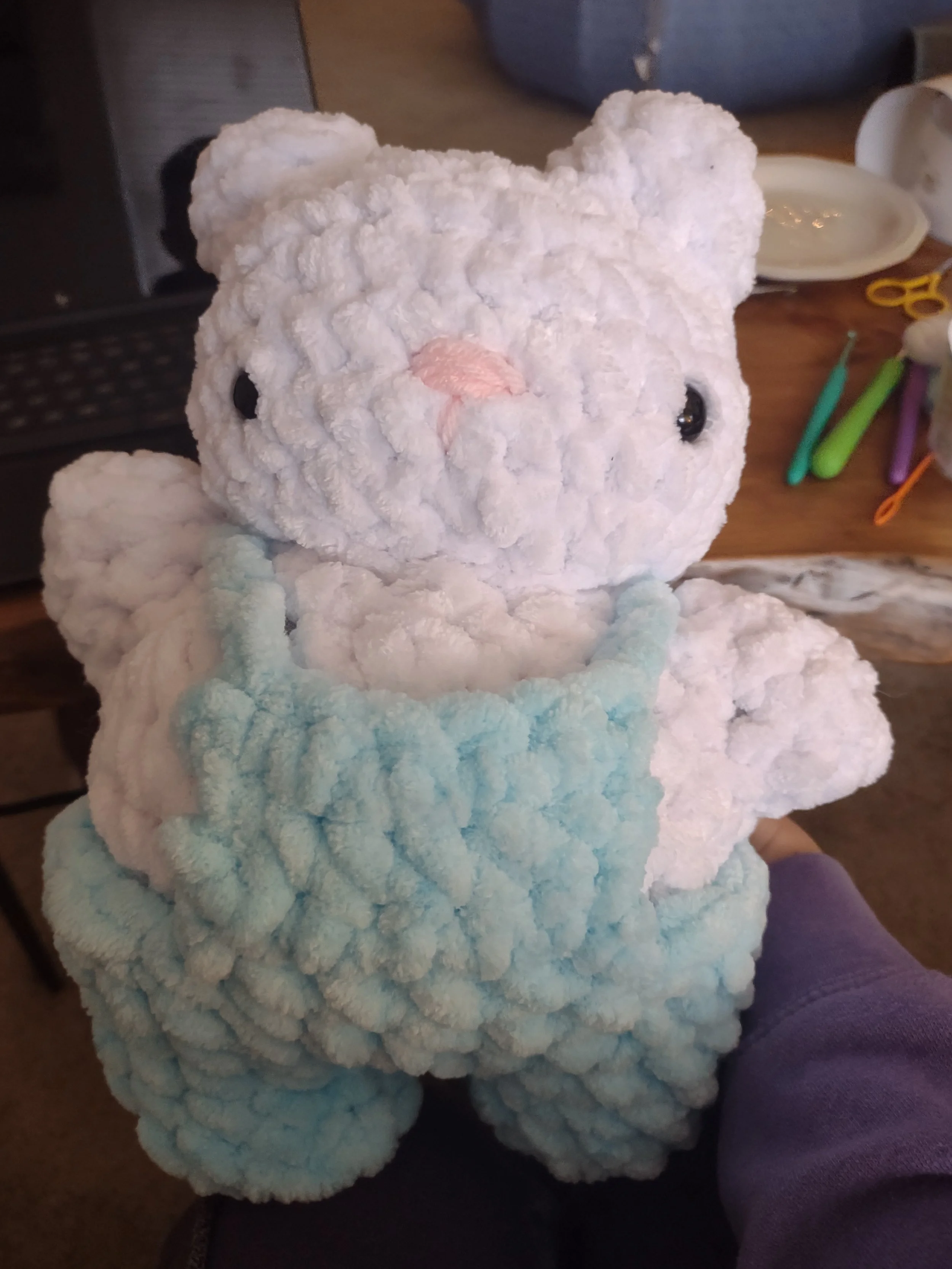 Big bunny in overalls