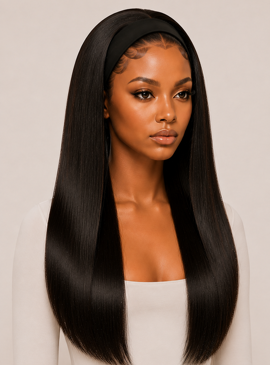 MIDNIGHT SILK STRAIGHT HEADBAND WIG