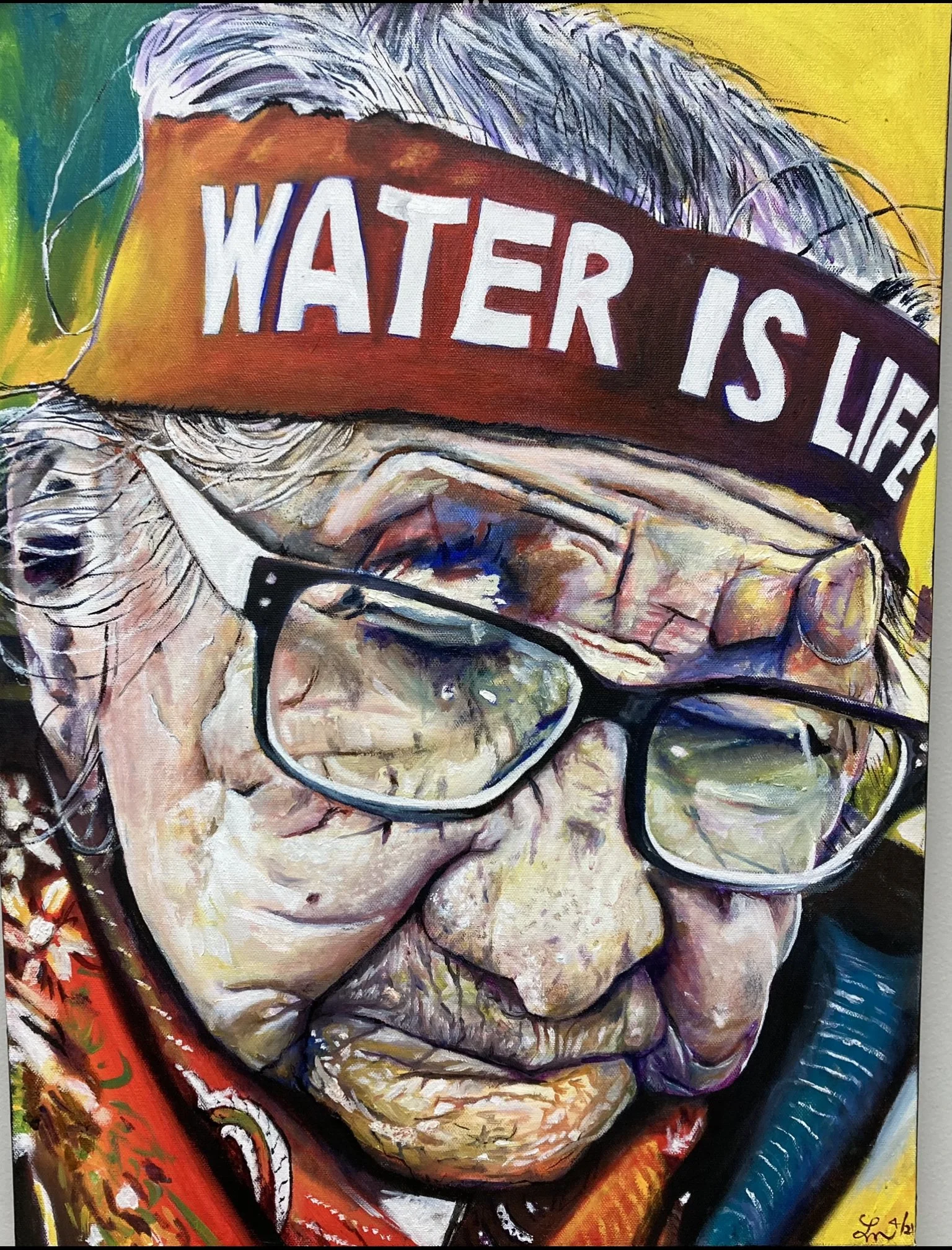 'Water Is Life' - Original Oil Portrait Painting