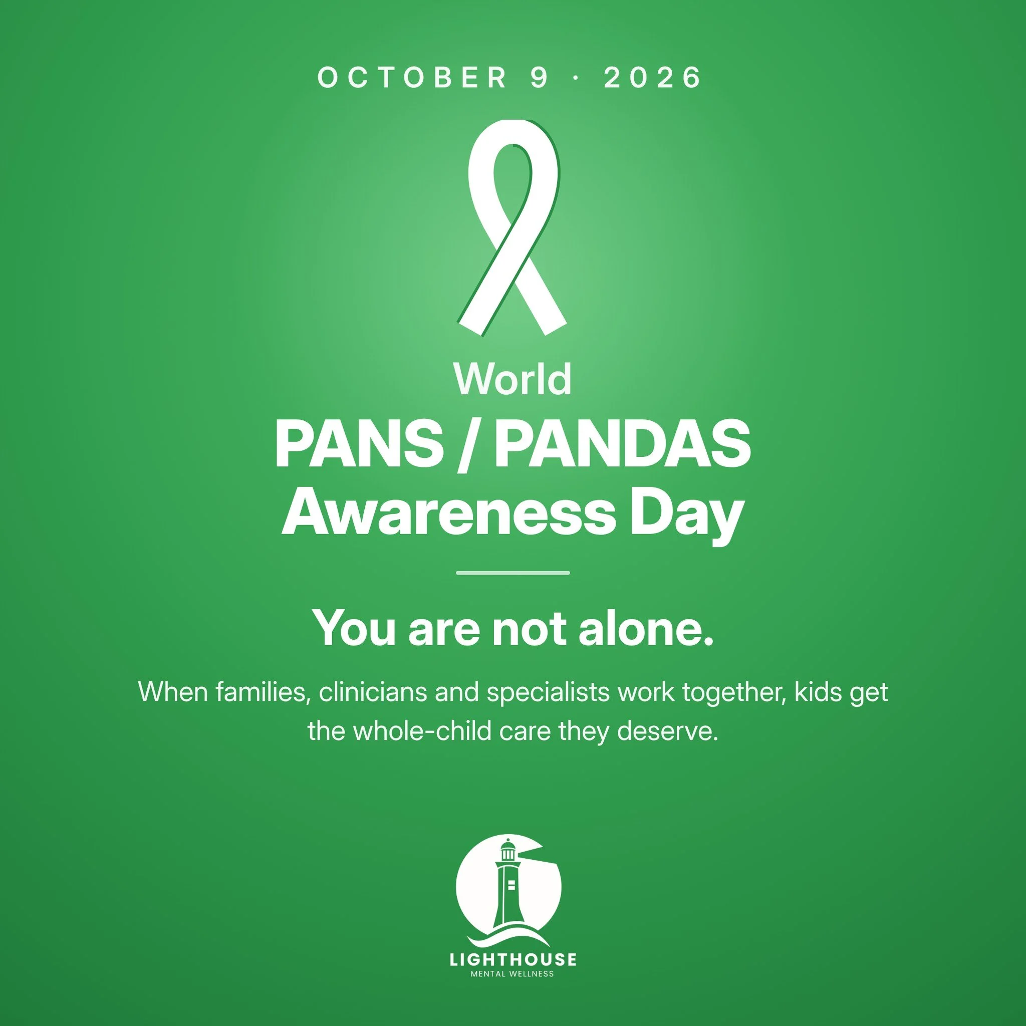 💚 Today, October 9, is World PANS/PANDAS Awareness Day.

PANS and PANDAS can turn a child's world upside down almost overnight: sudden OCD, anxiety, restricted eating, tics, rage, sleep problems, regression, and changes in school and daily life. Bec