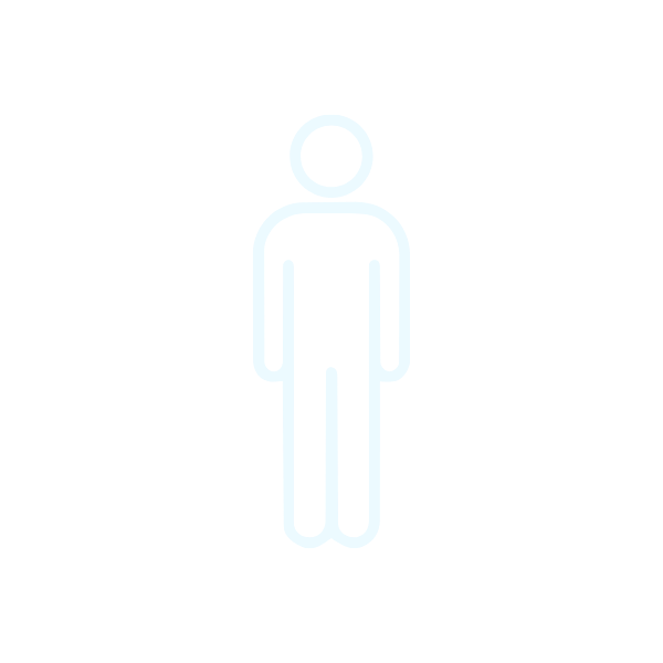 A simple line drawing of a human figure on a black background.
