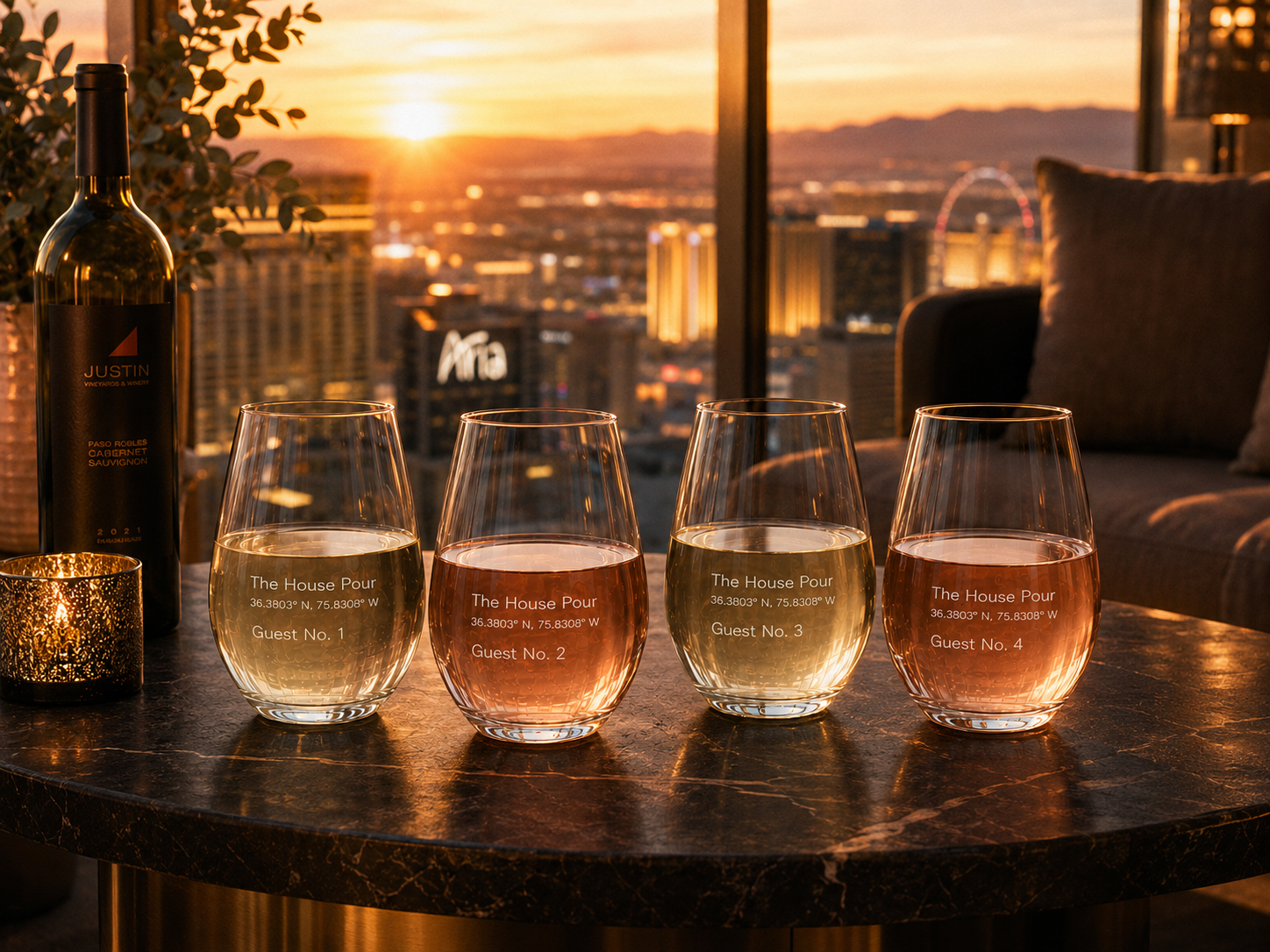 The House Pour | Custom Stemless Wine Glass Set