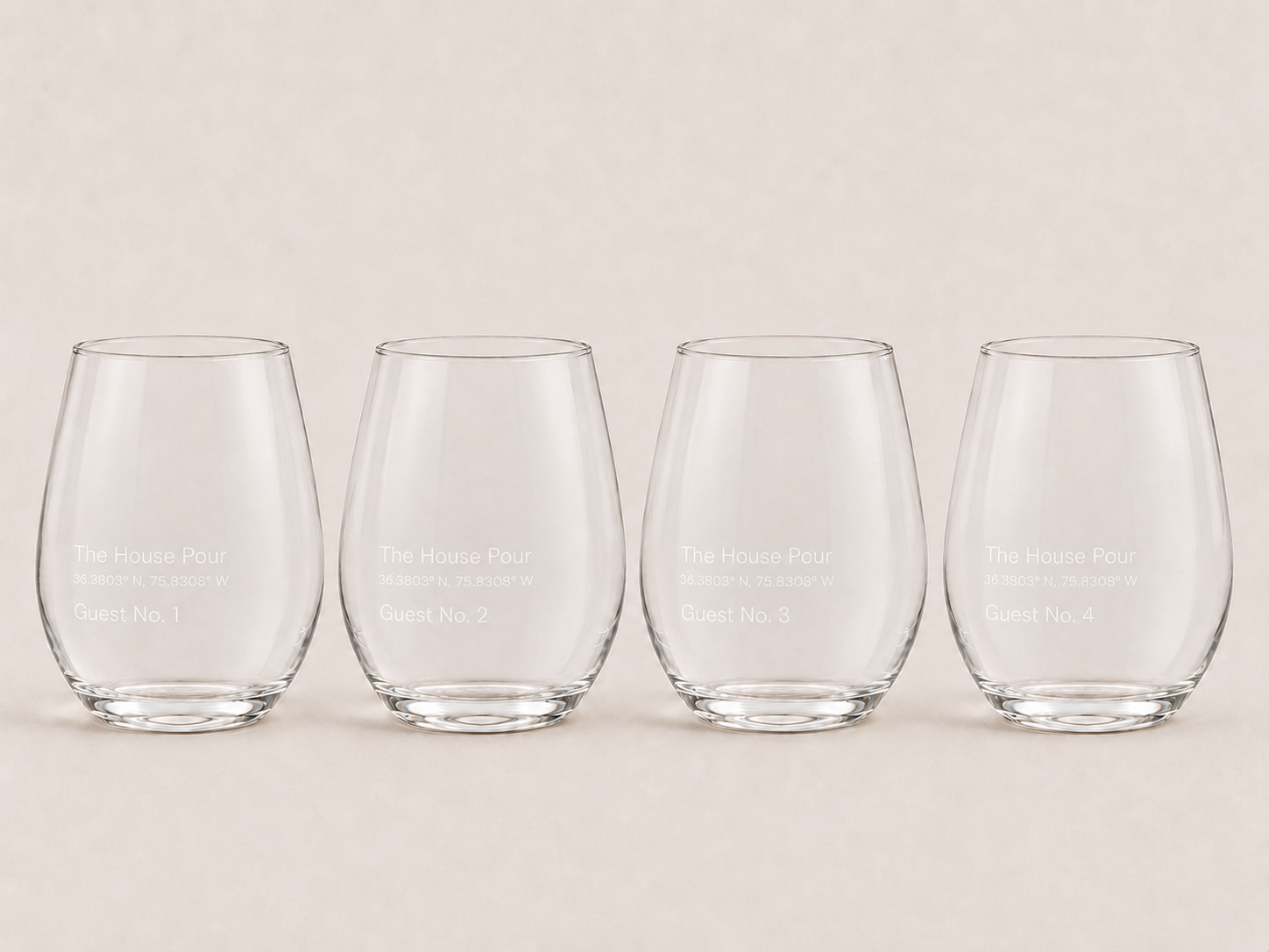 The House Pour | Custom Stemless Wine Glass Set
