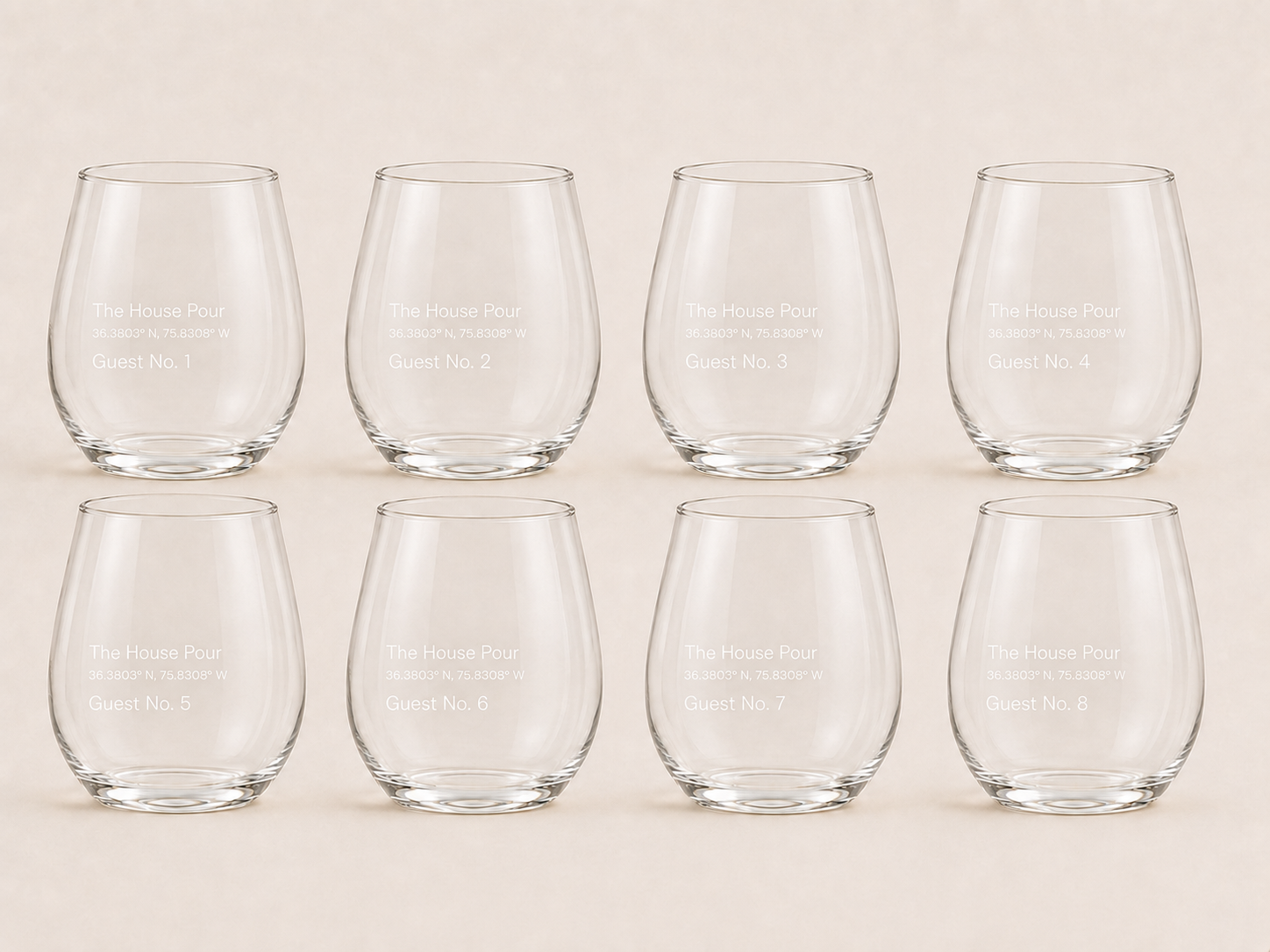The House Pour | Custom Stemless Wine Glass Set