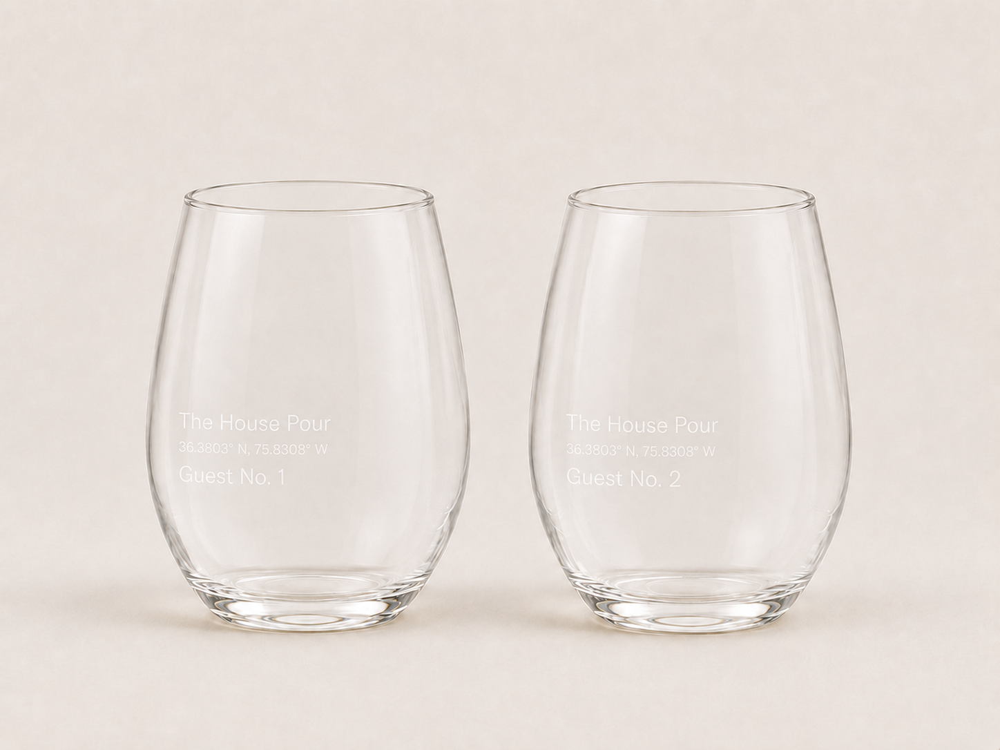 The House Pour | Custom Stemless Wine Glass Set
