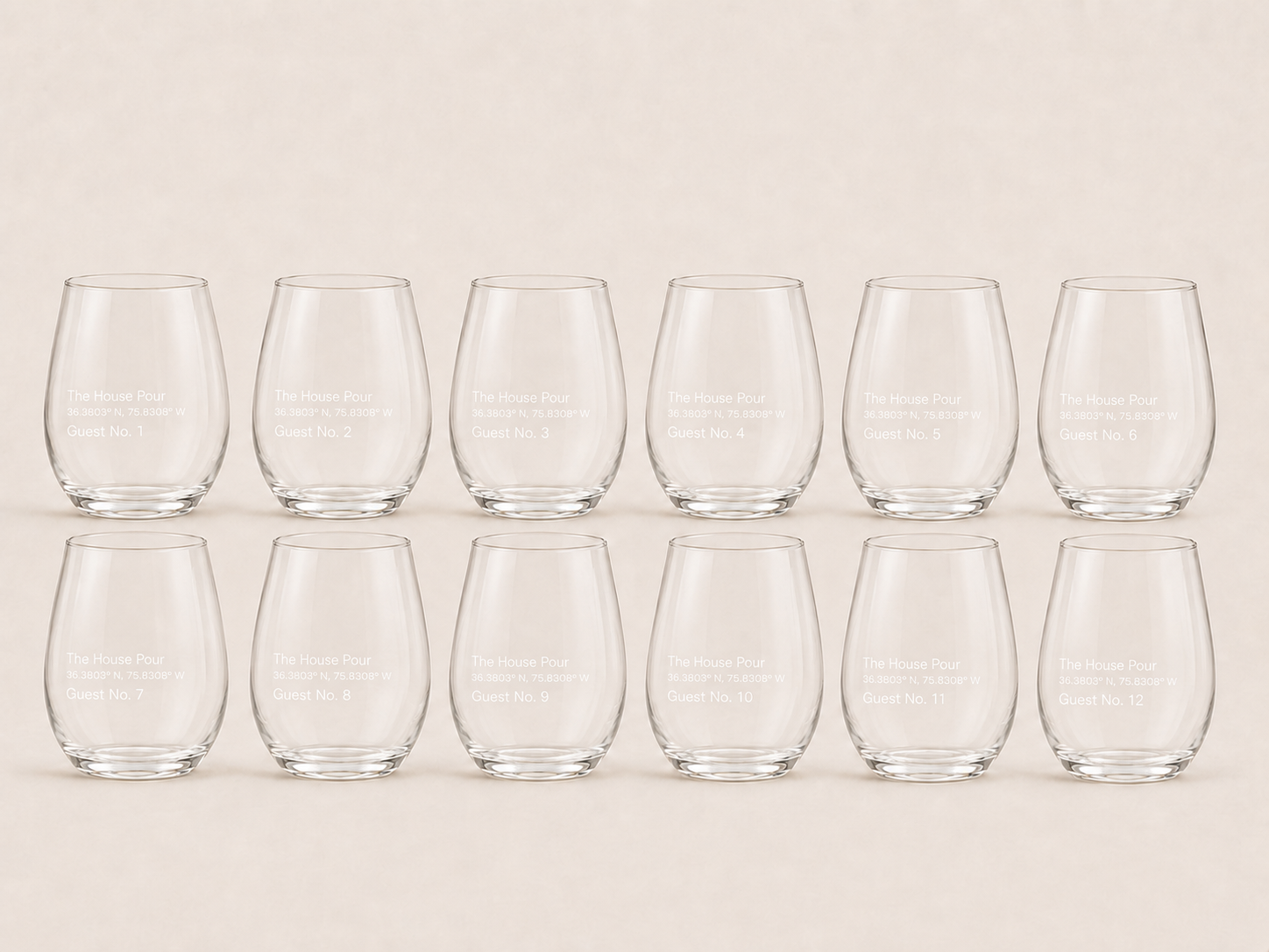 The House Pour | Custom Stemless Wine Glass Set