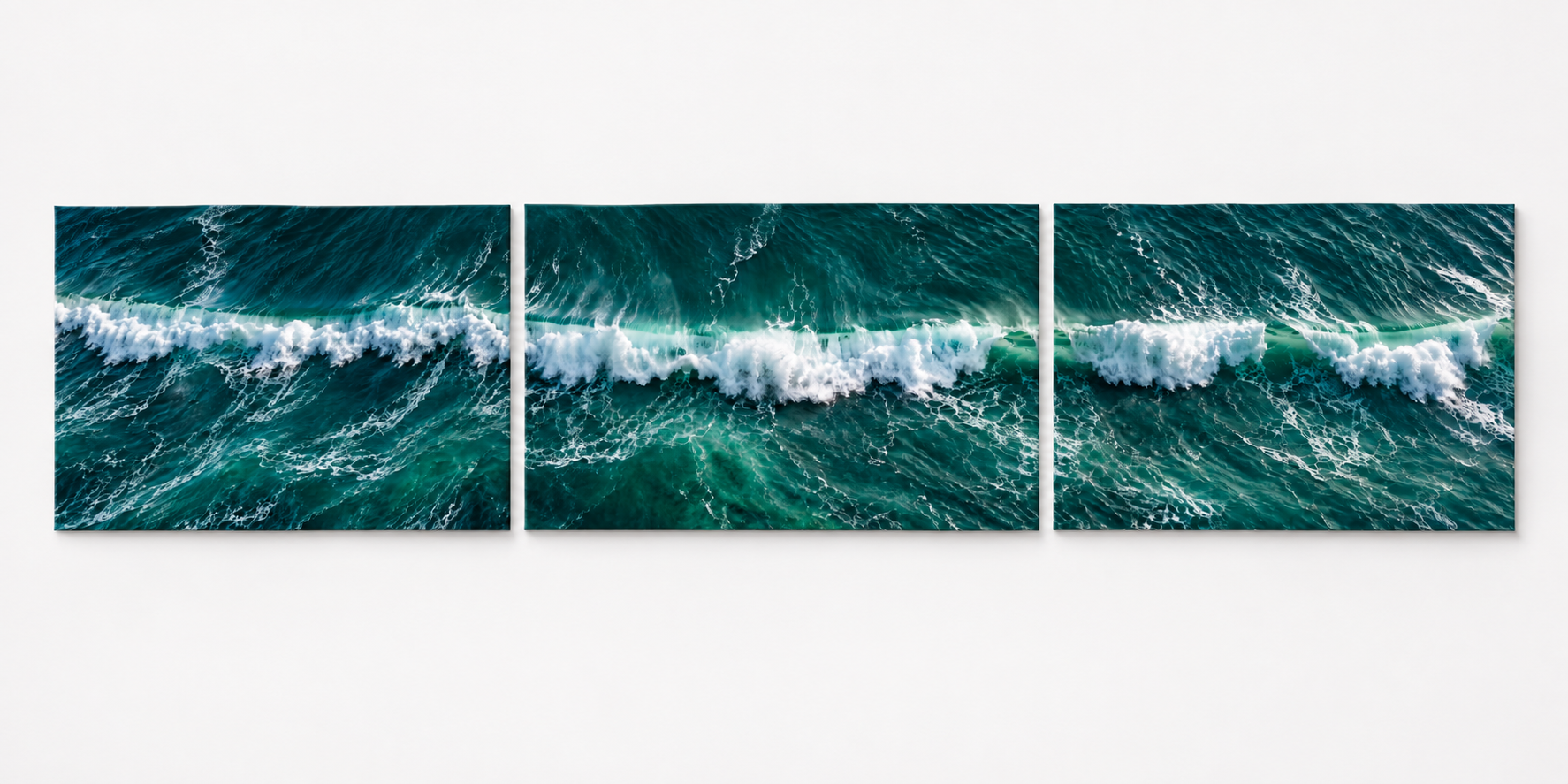 Emerald Ocean | Oversized Landscape Triptych