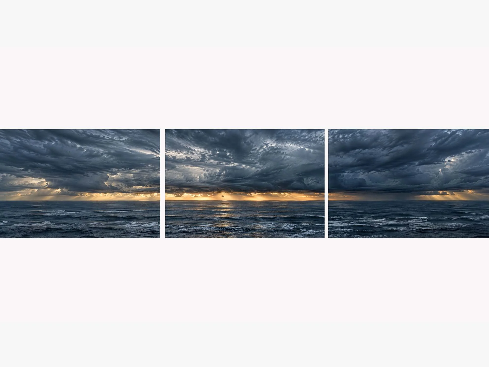 Golden Storm | Oversized Landscape Triptych