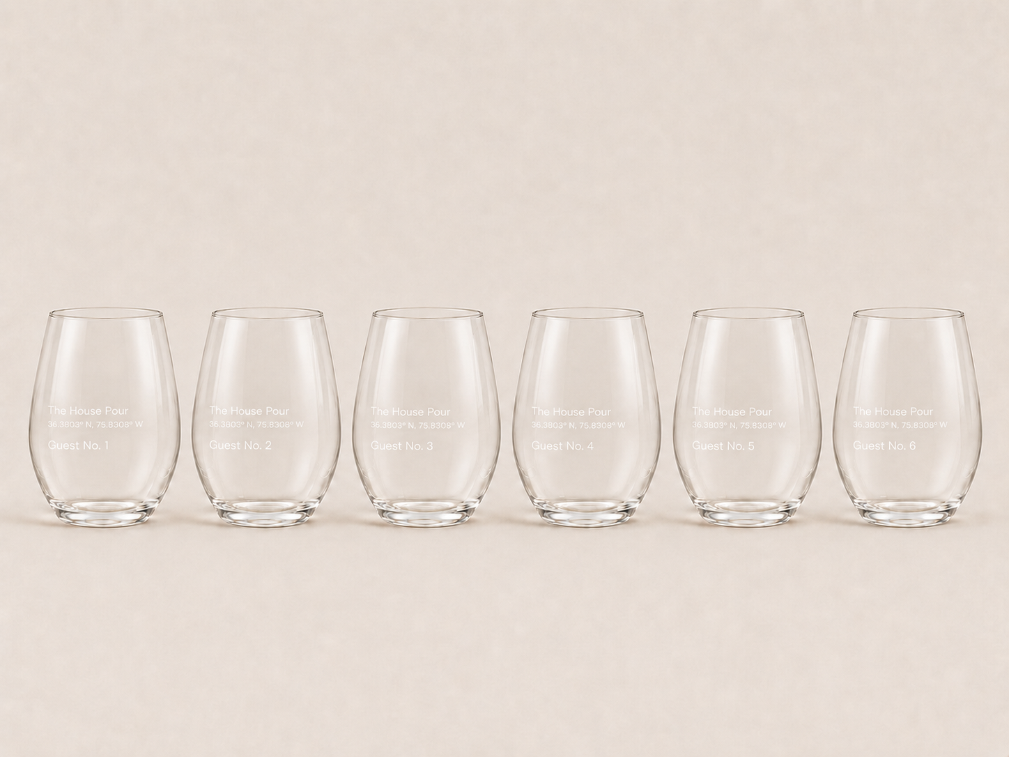 The House Pour | Custom Stemless Wine Glass Set