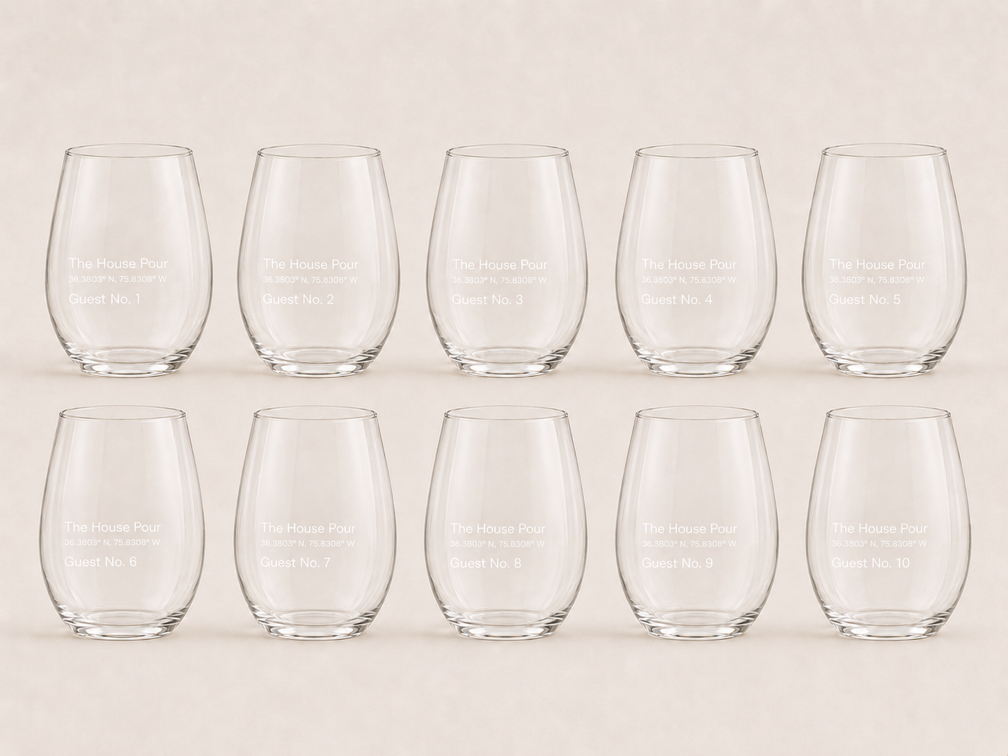 The House Pour | Custom Stemless Wine Glass Set