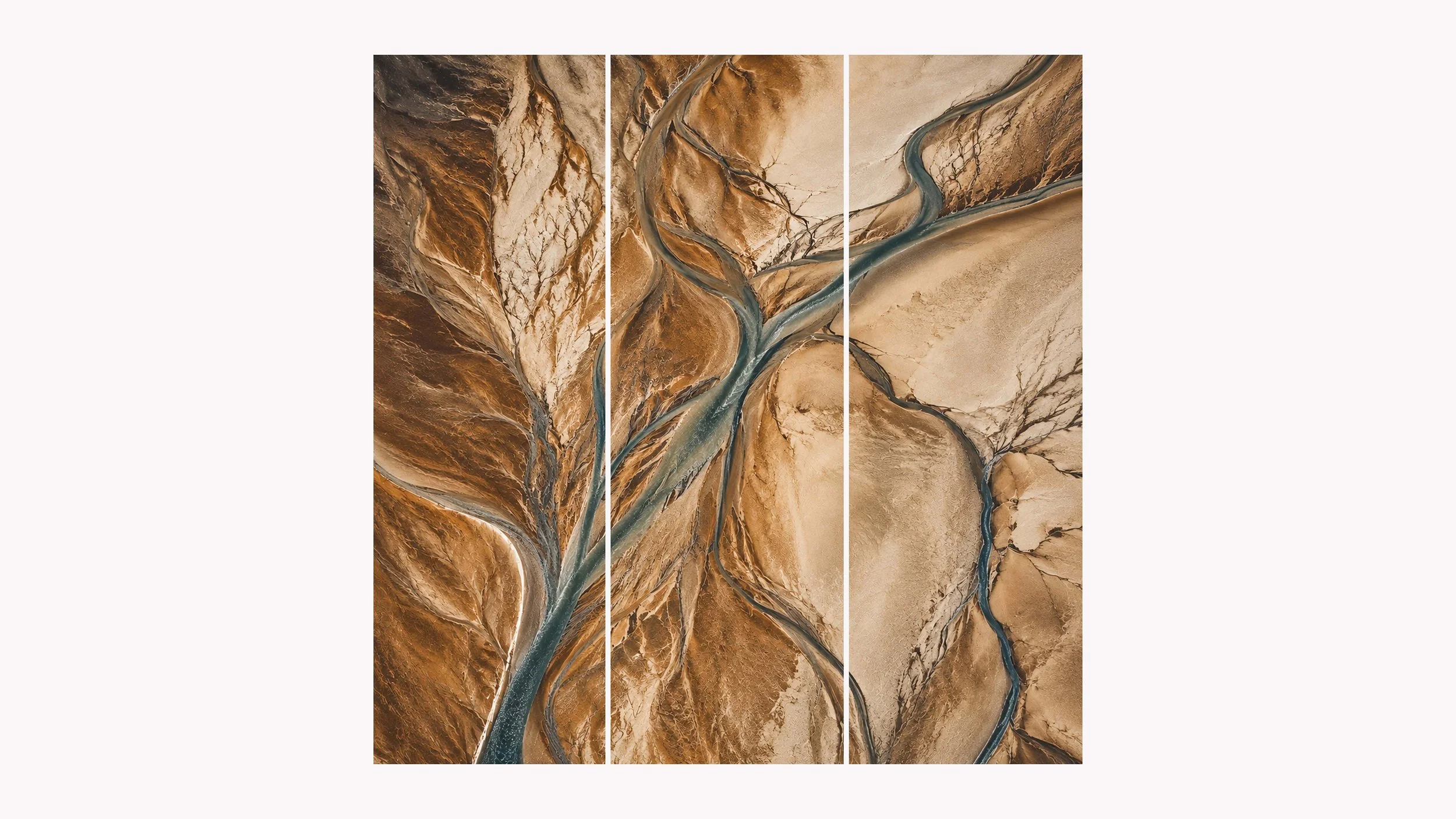 River Work | Split Acrylic Triptych