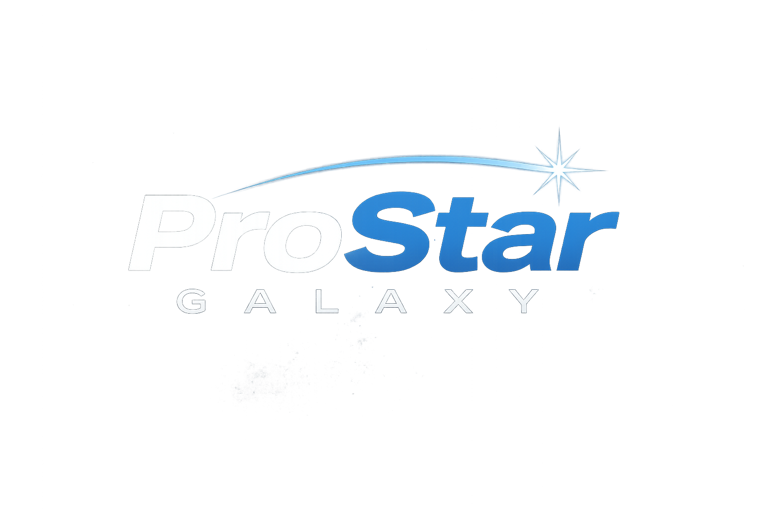 ProStar Galaxy logo with a blue and white design and a starburst, set against a dark background with red accents.