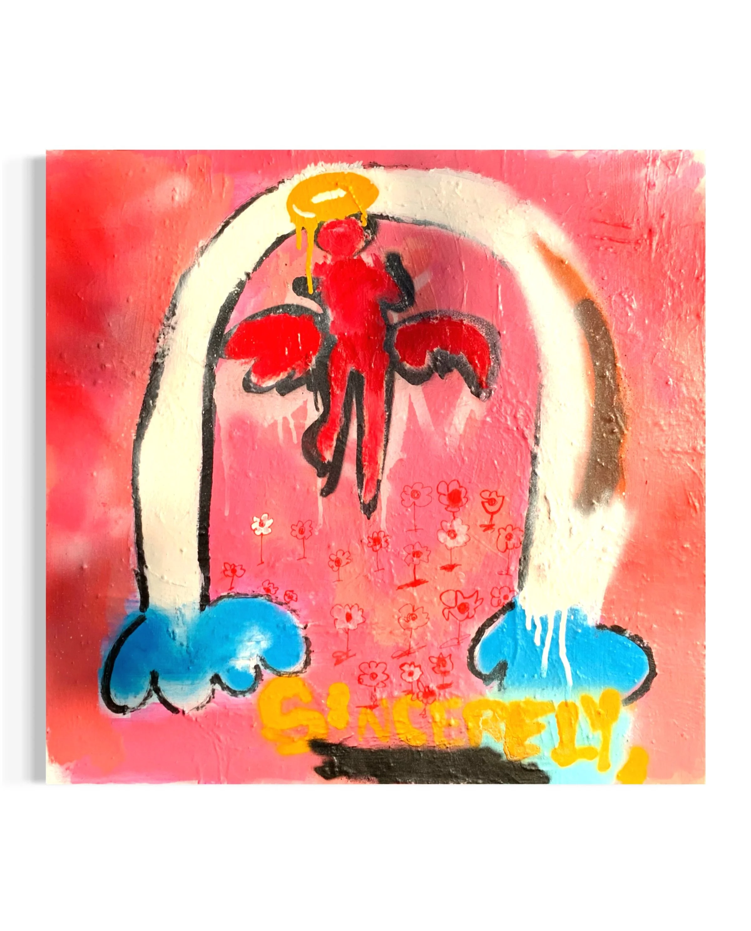 Sincerely 

Medium: Acrylic, Gesso, and Spray Paint on Cotton Canvas

(US) Dimensions: 32 in. X 32 in. X 1.5 in.

#artist #artgallery