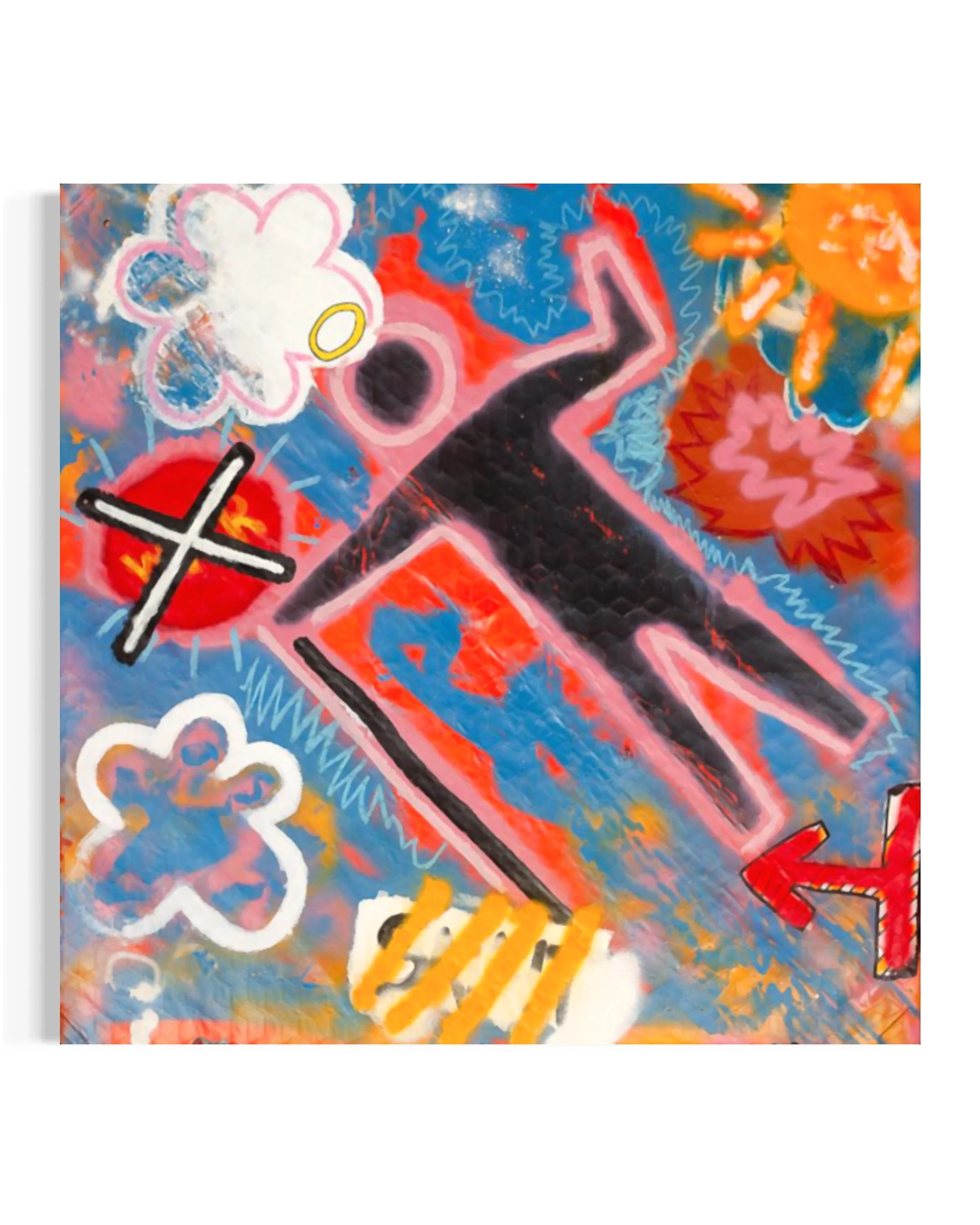 Street Saint

(Sold in 2020 to @aaron_smet / Half of total sale went to associated charities)

Medium: Acrylic, Spray Paint and Pastel on Repurposed Reflective Roll-Up Vinyl

Dimensions: 44 in. X 44 in. X 1.5 in. 
Street Saint is a homage to freedom 