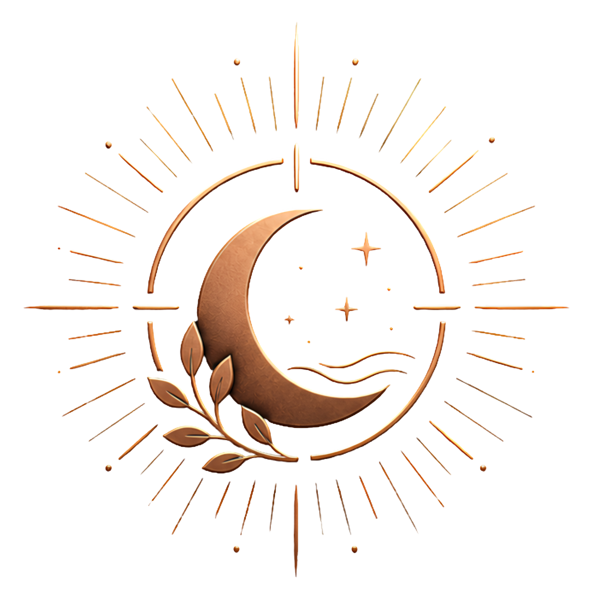 Graphic of a stylized starburst design with metallic and colorful elements on a black background.
