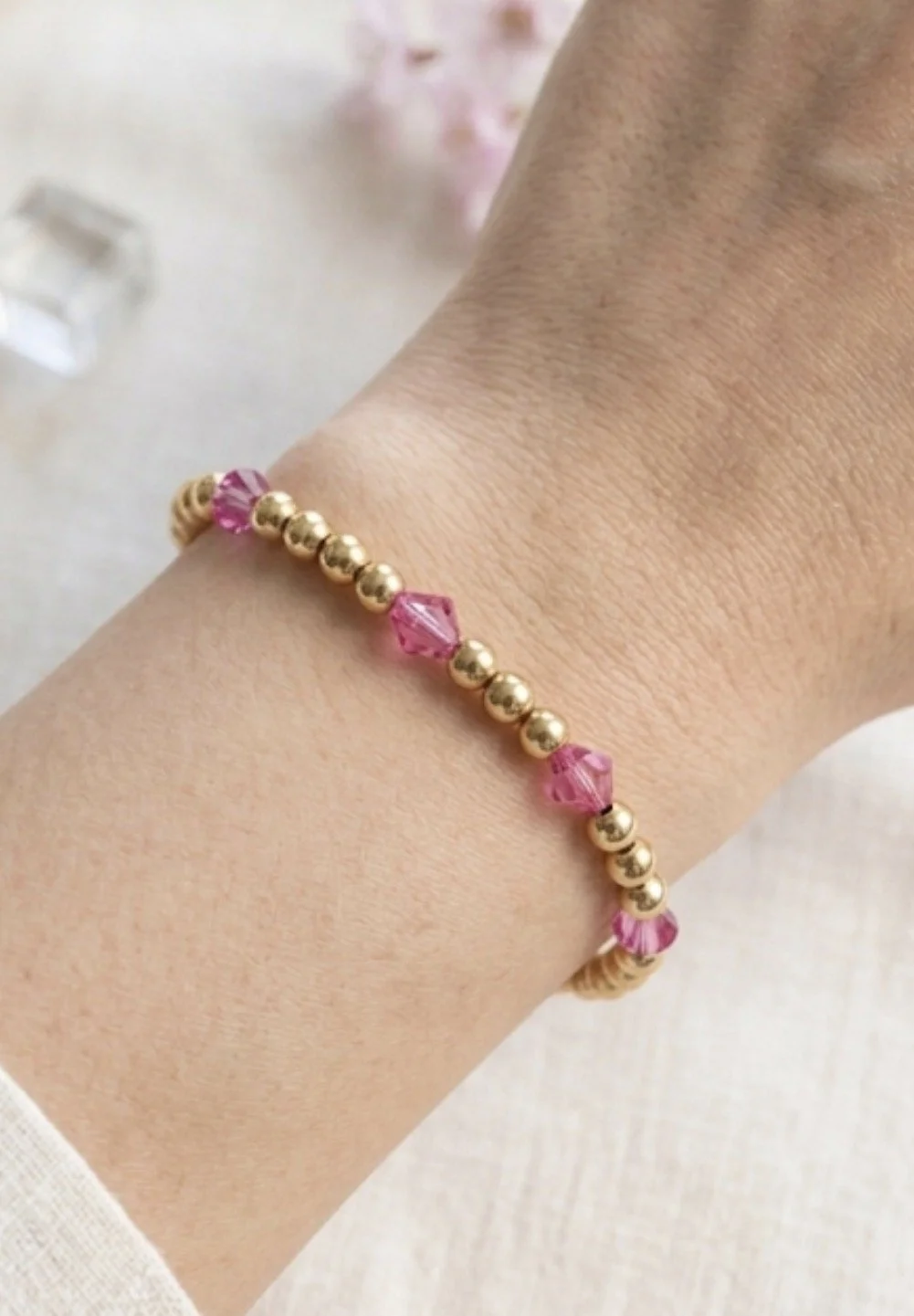 Pink and gold bracelet