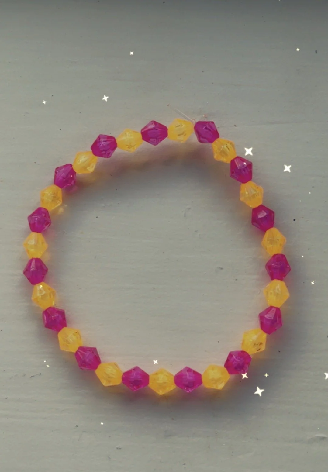 Pink and orange bead bracelet