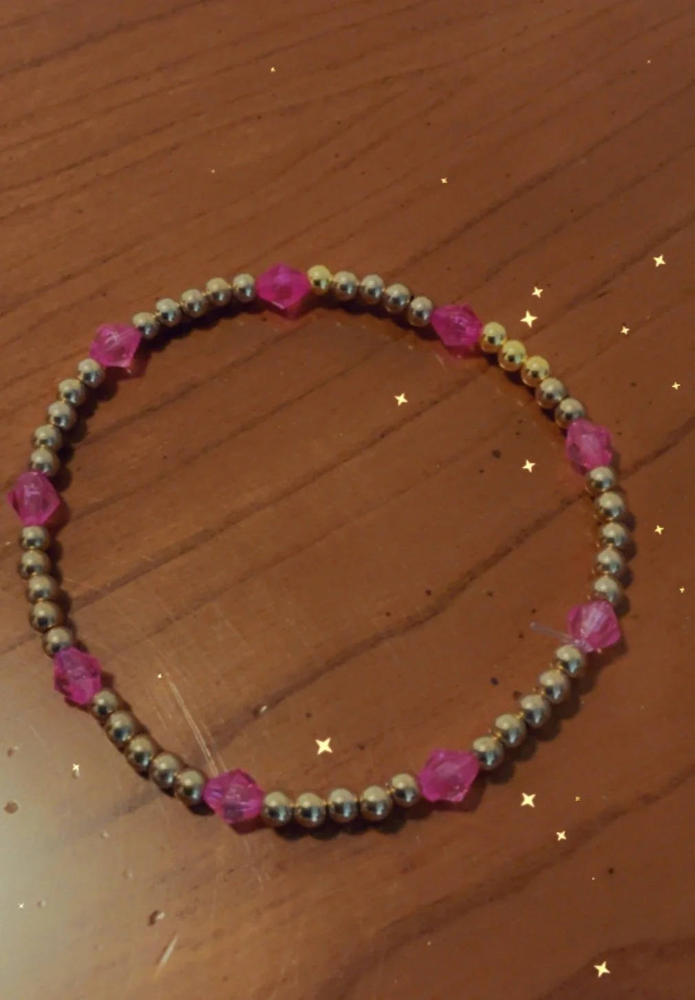 Pink and gold bracelet