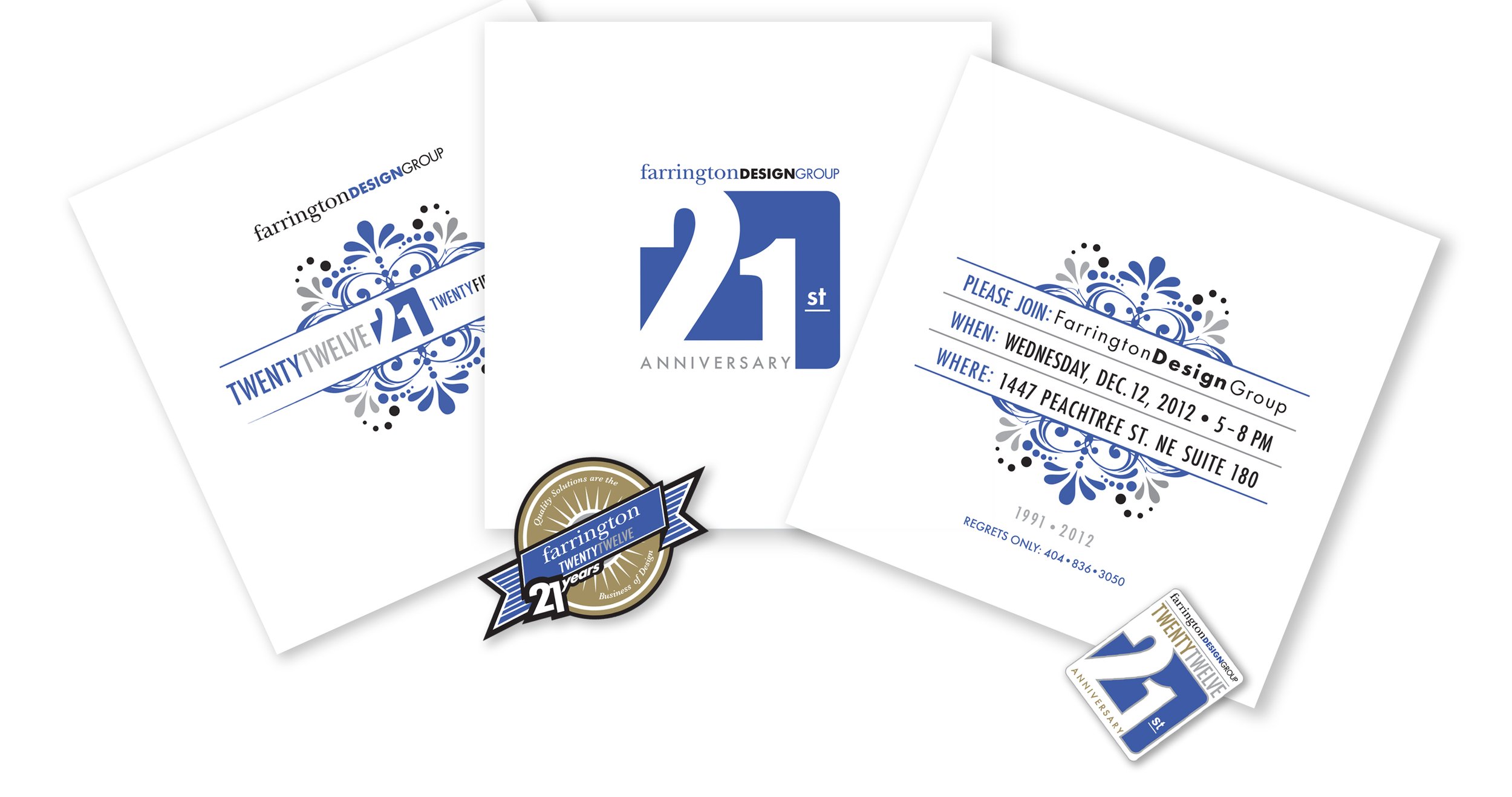 13 Farrington Design Group, 21st Ann. Invites