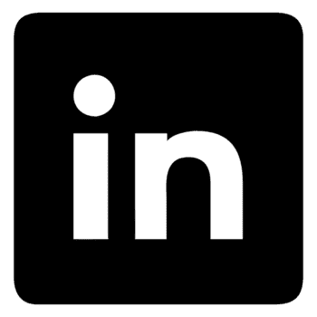 LinkedIn logo with white 'in' on a black background.