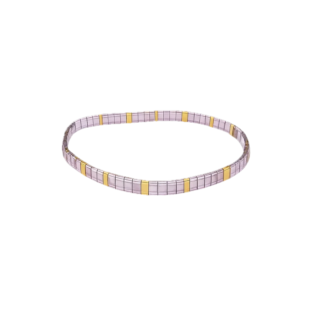 Miyuki Glass Tila Bead Bracelet - Lavender Bay