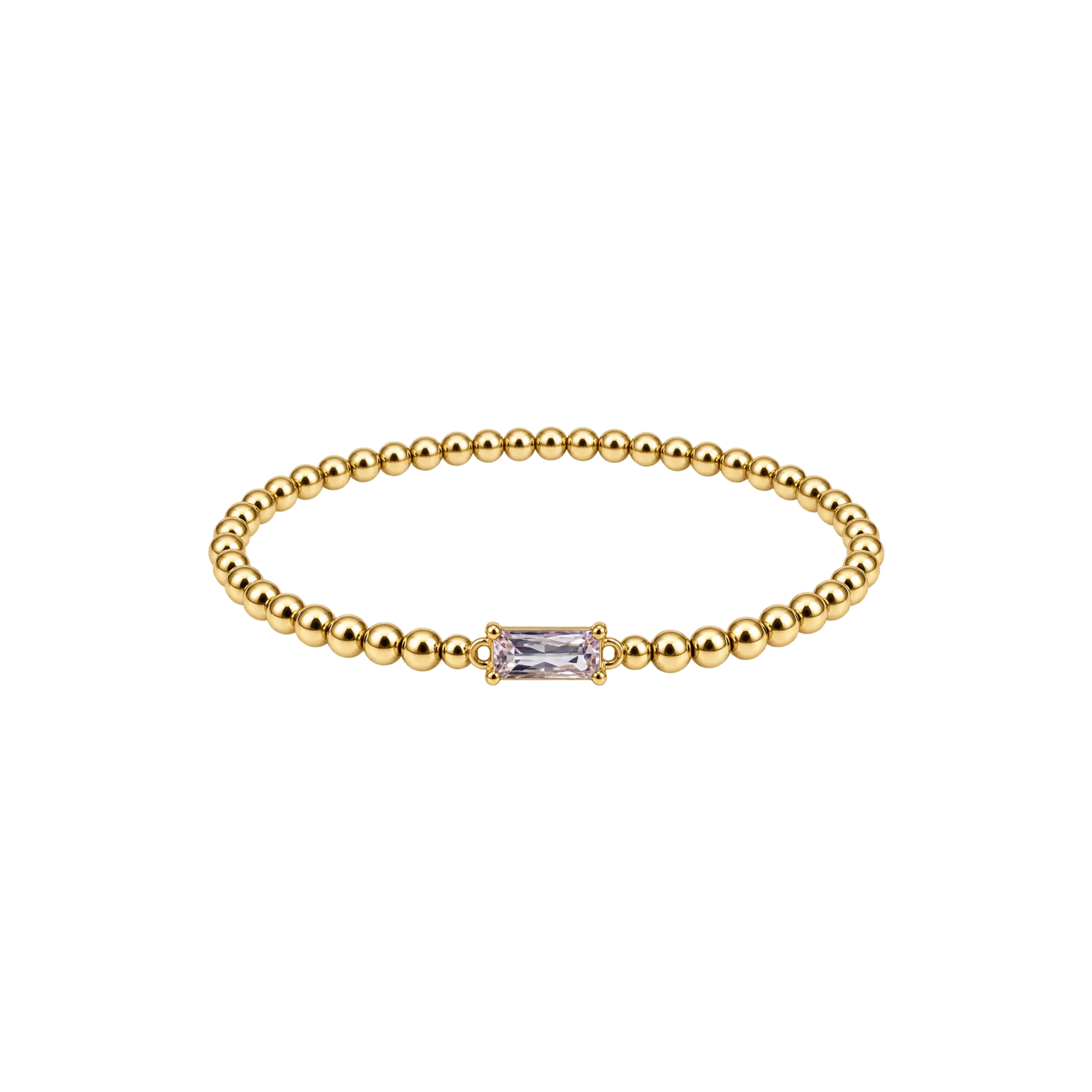 Lavender Crystal and 14K Gold-Filled Bead Bracelet