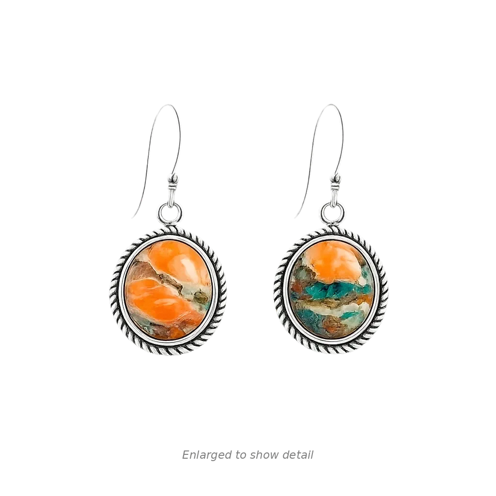 Natural Turquoise and Oyster Shell Dangle Earrings