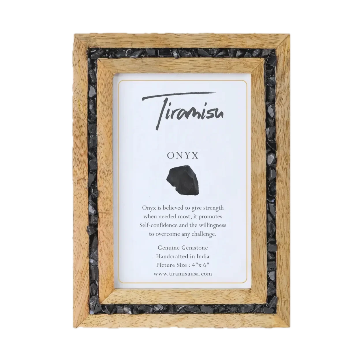 Natural Gemstone Picture Frame, Sunset Crest Black Onyx