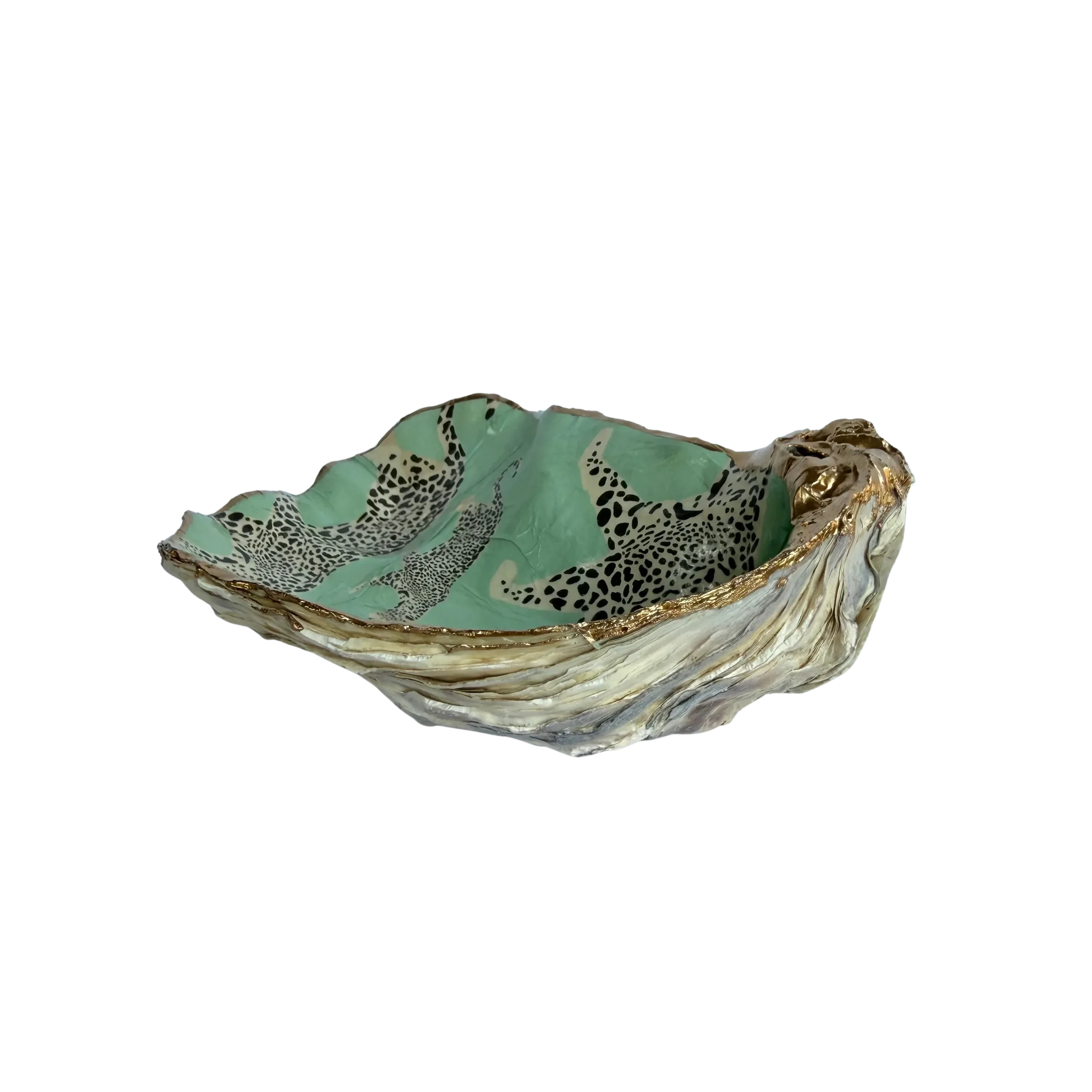 Green Leopard Ceramic Jewelry Dish
