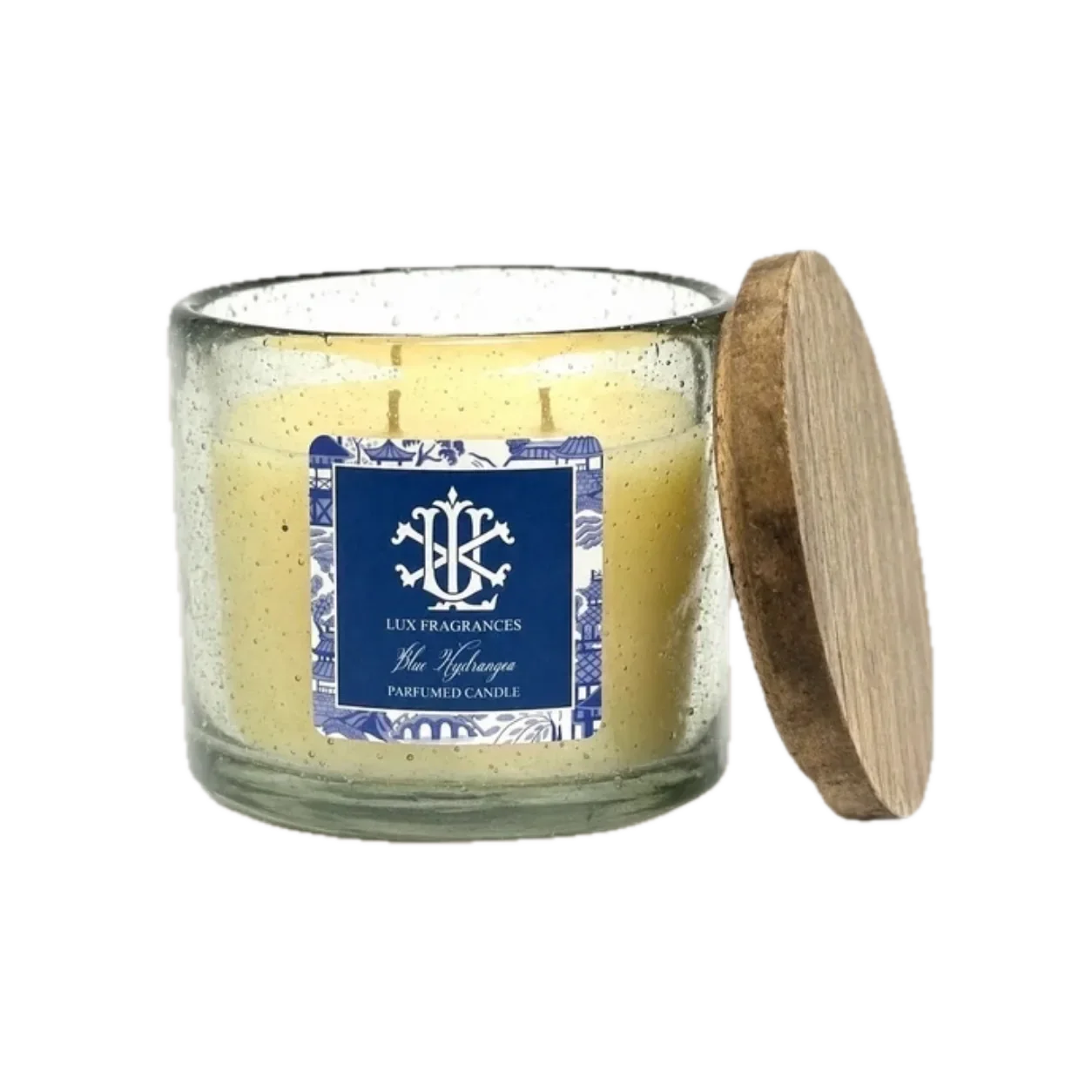 Artisanal Hand-Poured 2-Wick Candle - Blue Hydrangea, 12 oz