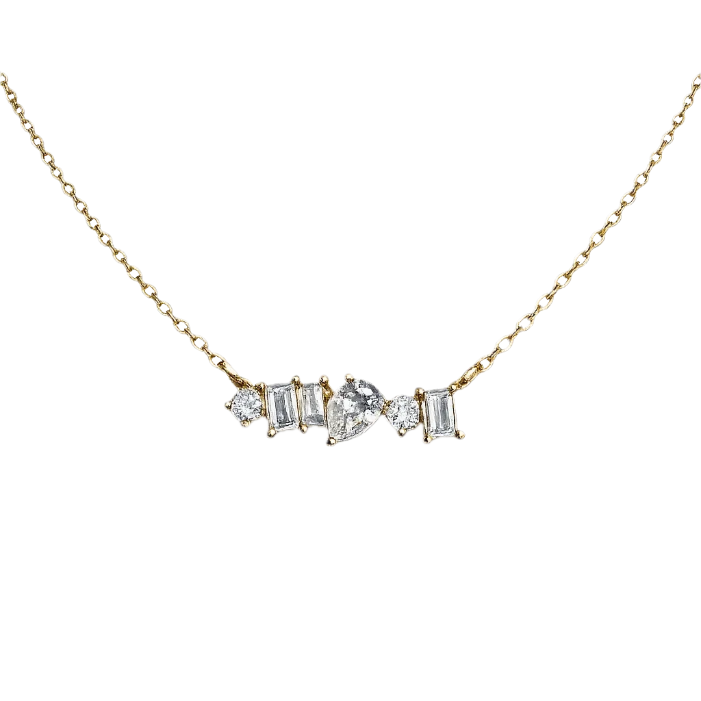 Gold Vermeil Mixed-Cut Crystal Necklace