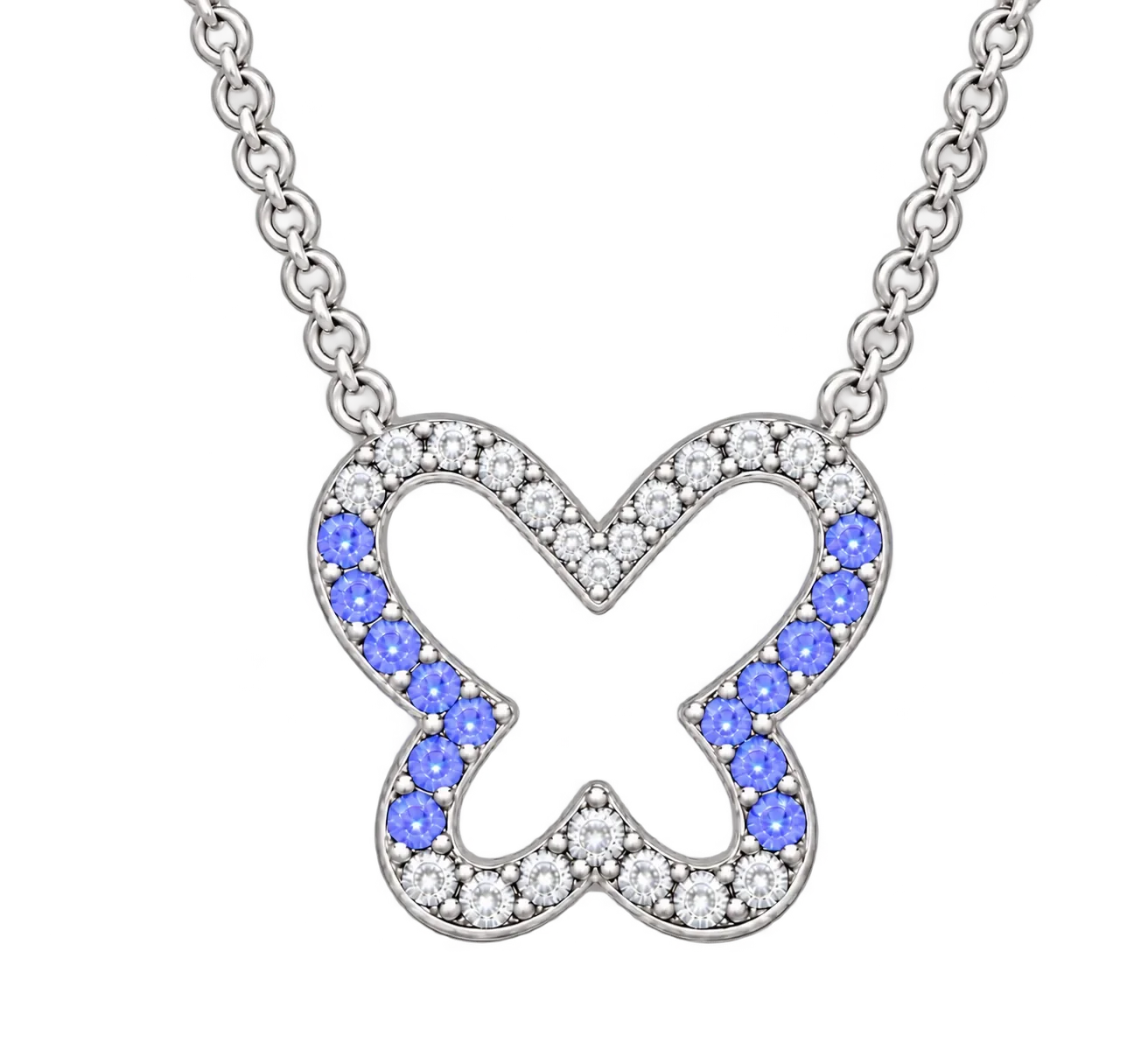Tanzanite Cut-Out Butterfly Necklace