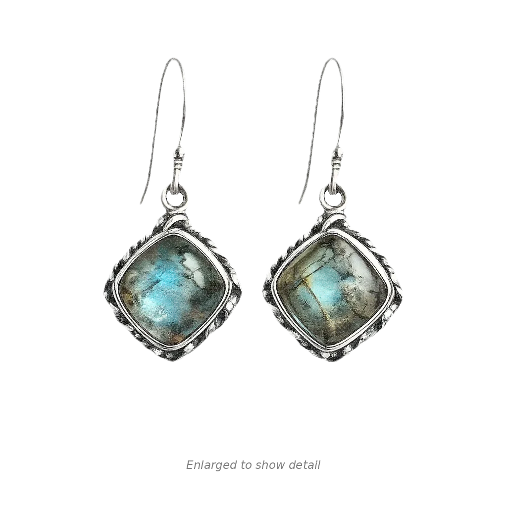 Natural Labradorite Dangle Earrings