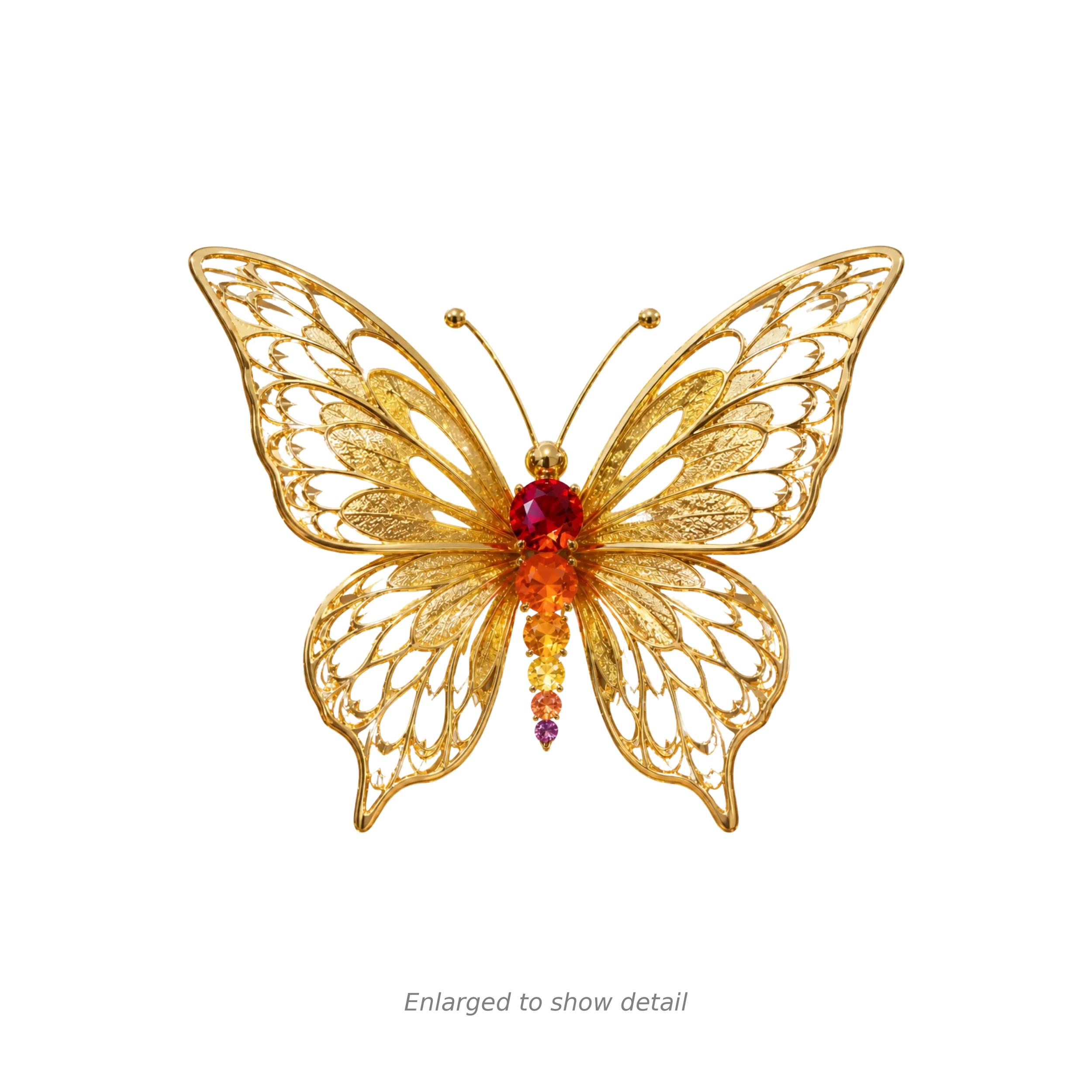 Sunset Lace Butterfly Brooch