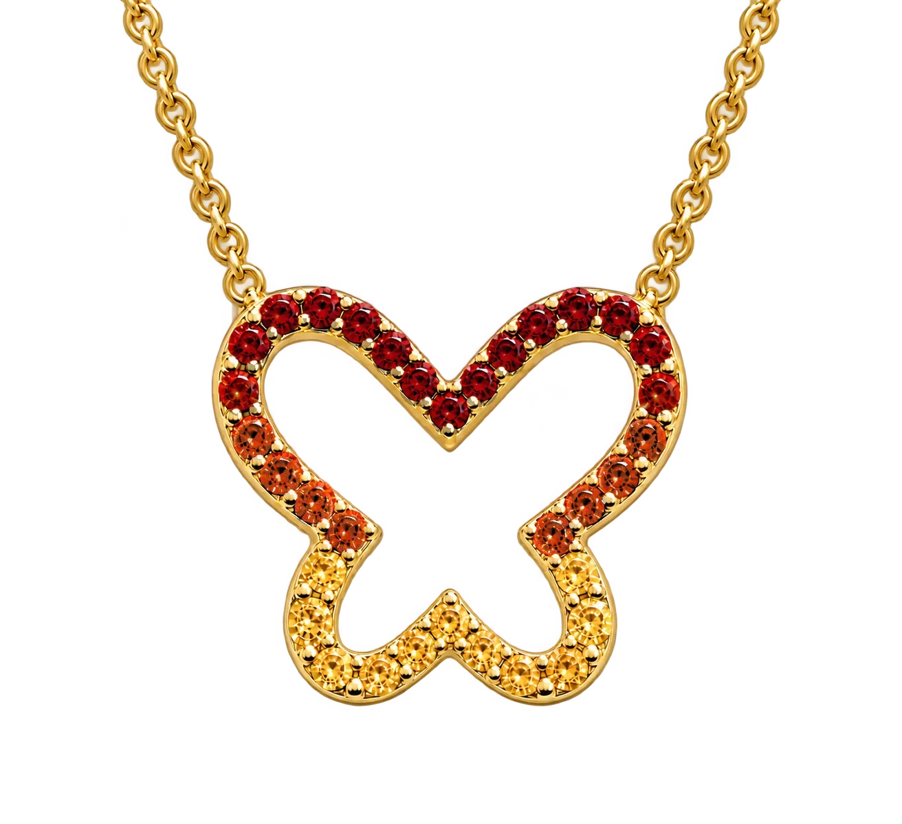 Sunset Cut-Out Butterfly Necklace
