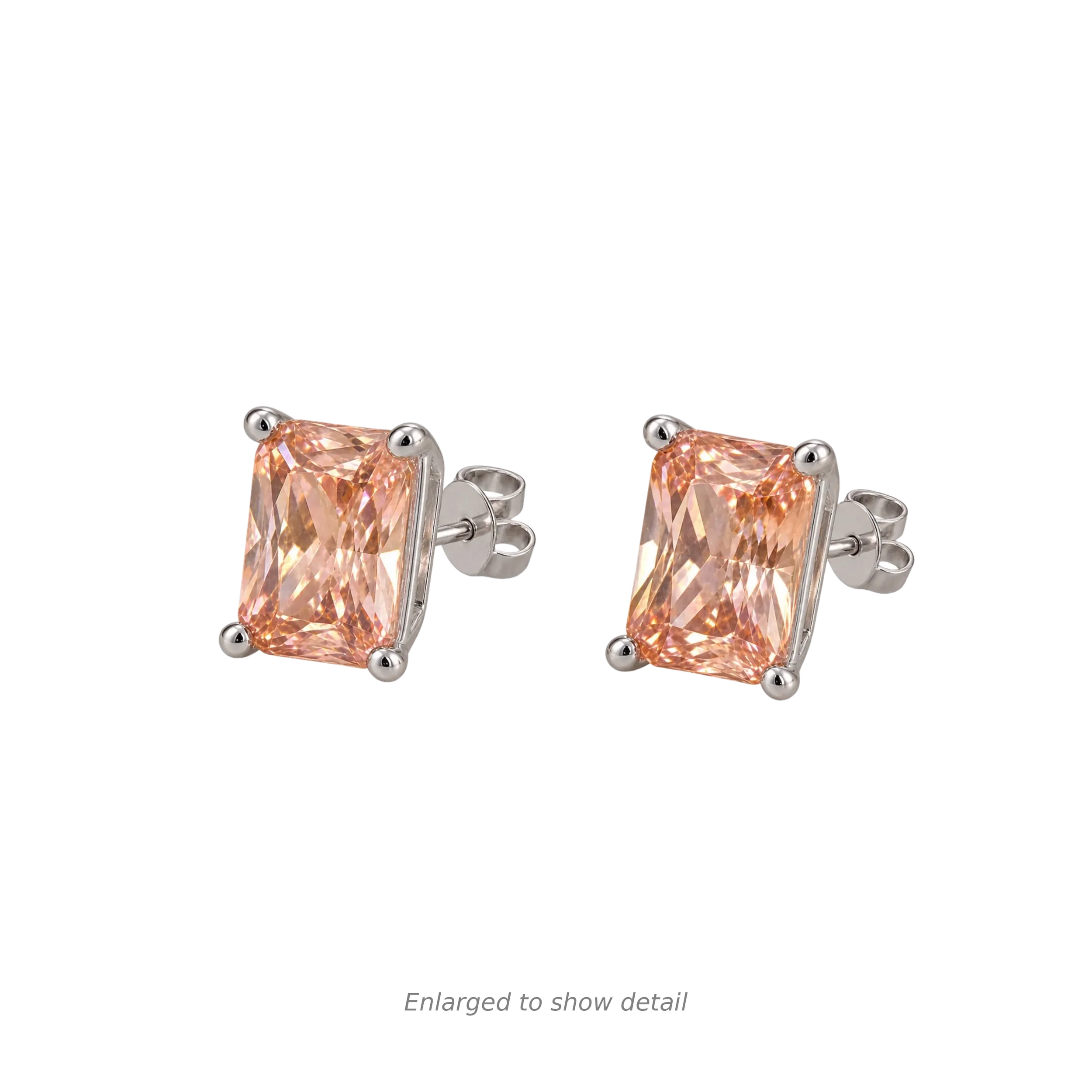 Peach Zircon Stud Earrings