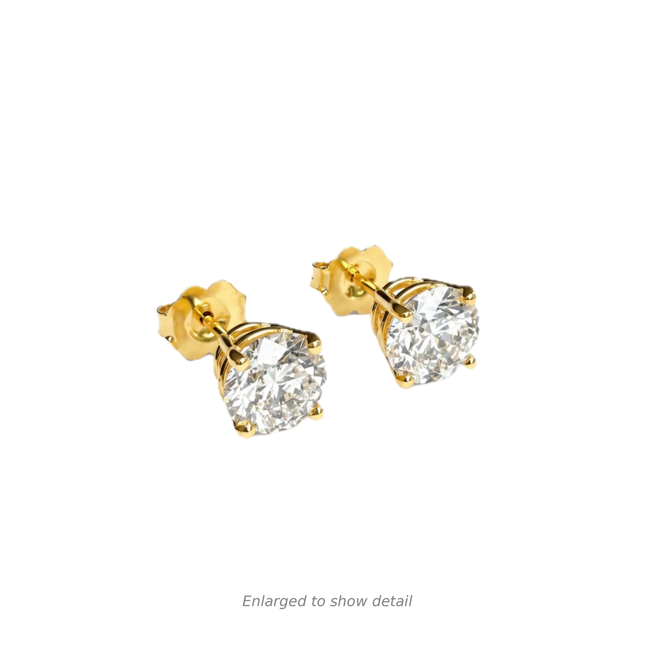 14k Yellow Gold, 2.14 ctw Round Lab-Grown Diamond Stud Earrings