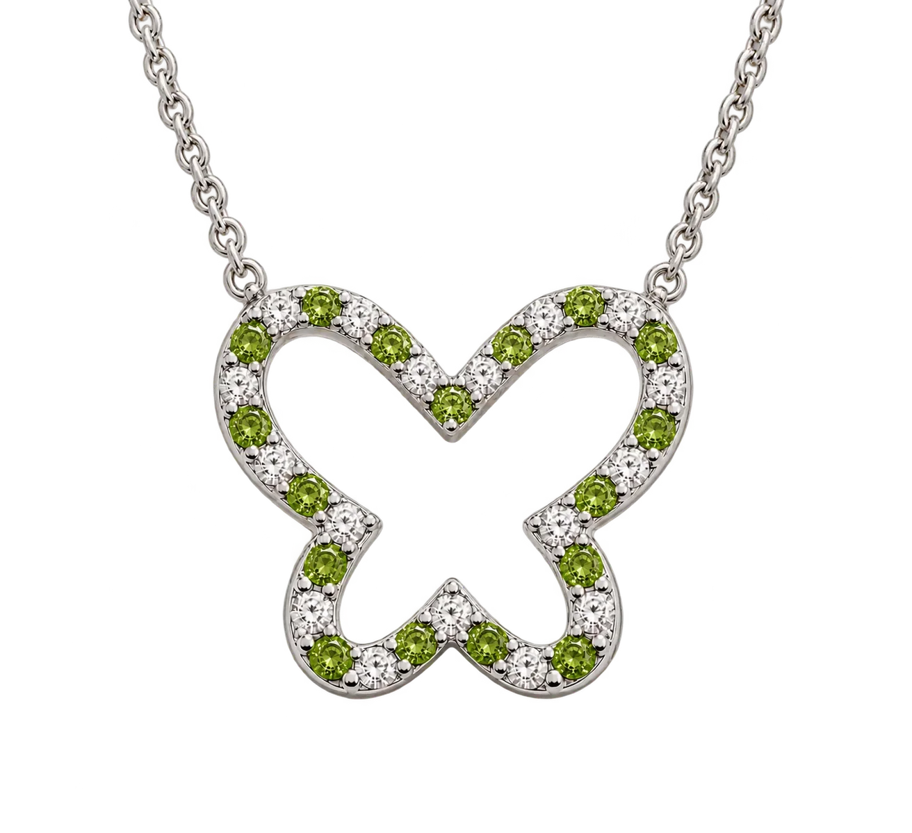 Peridot Cut-Out Butterfly Necklace