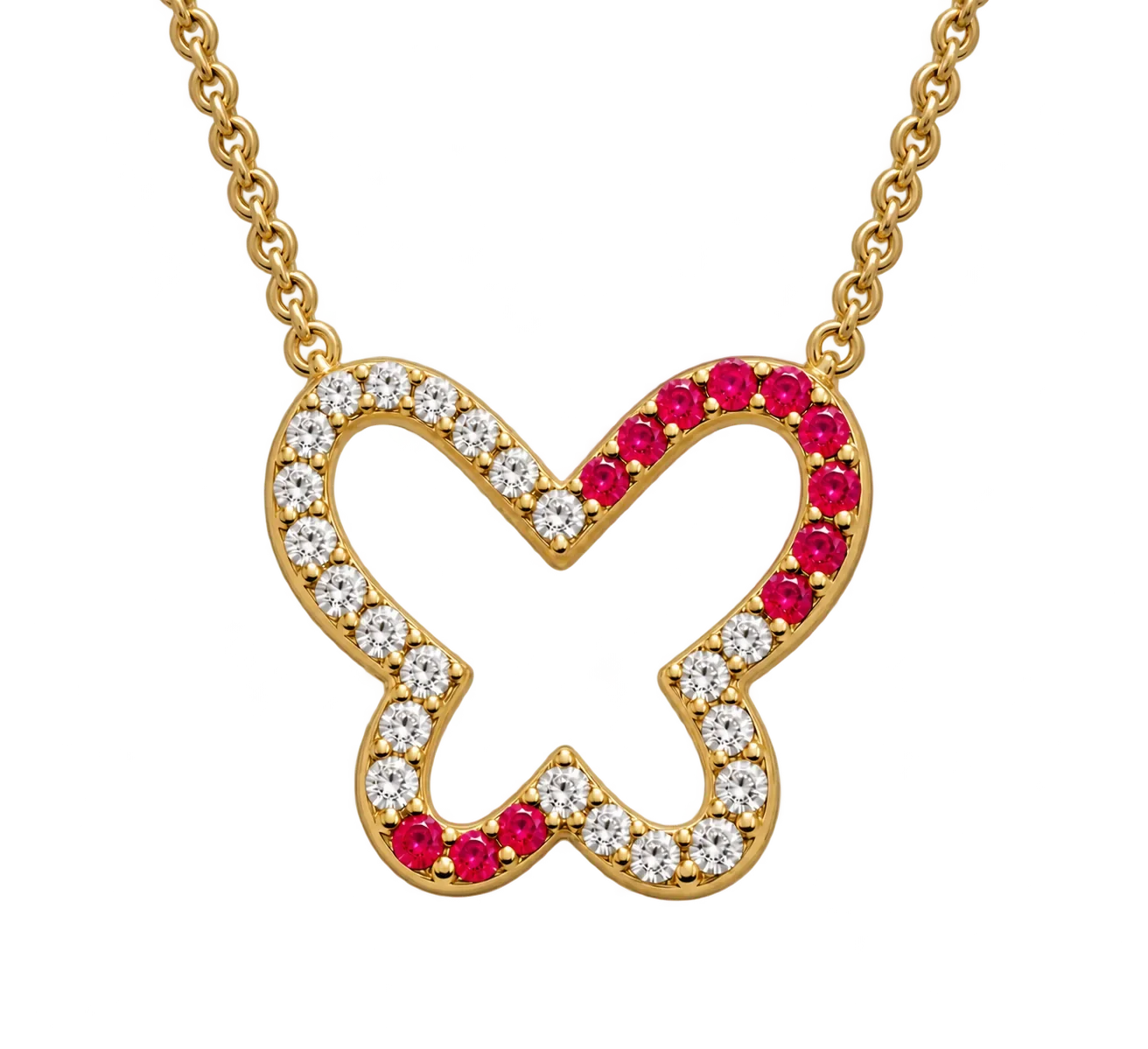 Ruby Cut-Out Butterfly Necklace