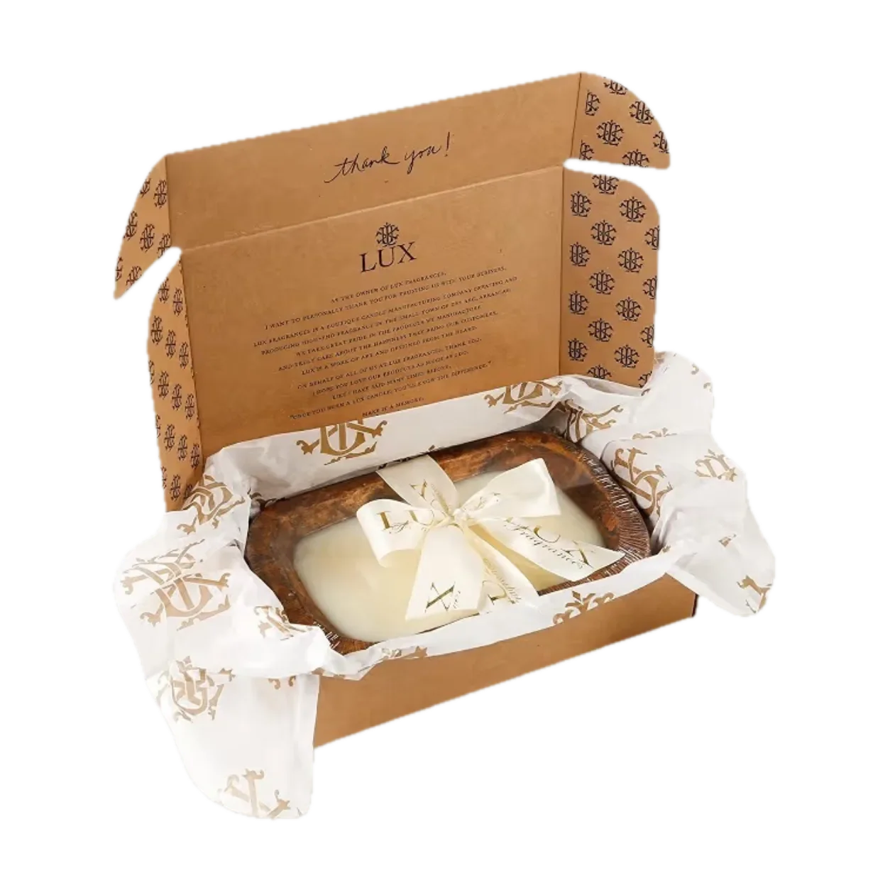 Artisanal Hand-Poured 3-Wick Dough Bowl Candle - Creme Brûlée, 21 oz