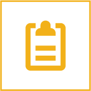 Icon of a clipboard with a checklist on a black background.