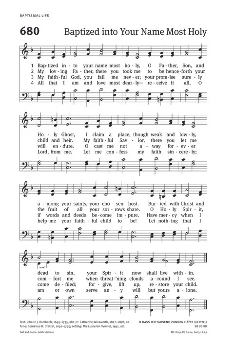Baptized into Thy Name