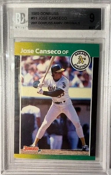 1989 Donruss Jose Canseco Card - Beckett 9