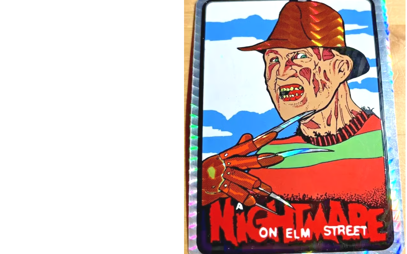 1984 Freddy Krueger Rookie Prism Sticker