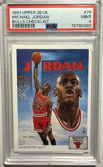 Michael Jordan 1991 Upper Deck PSA 9 Bulls Checklist