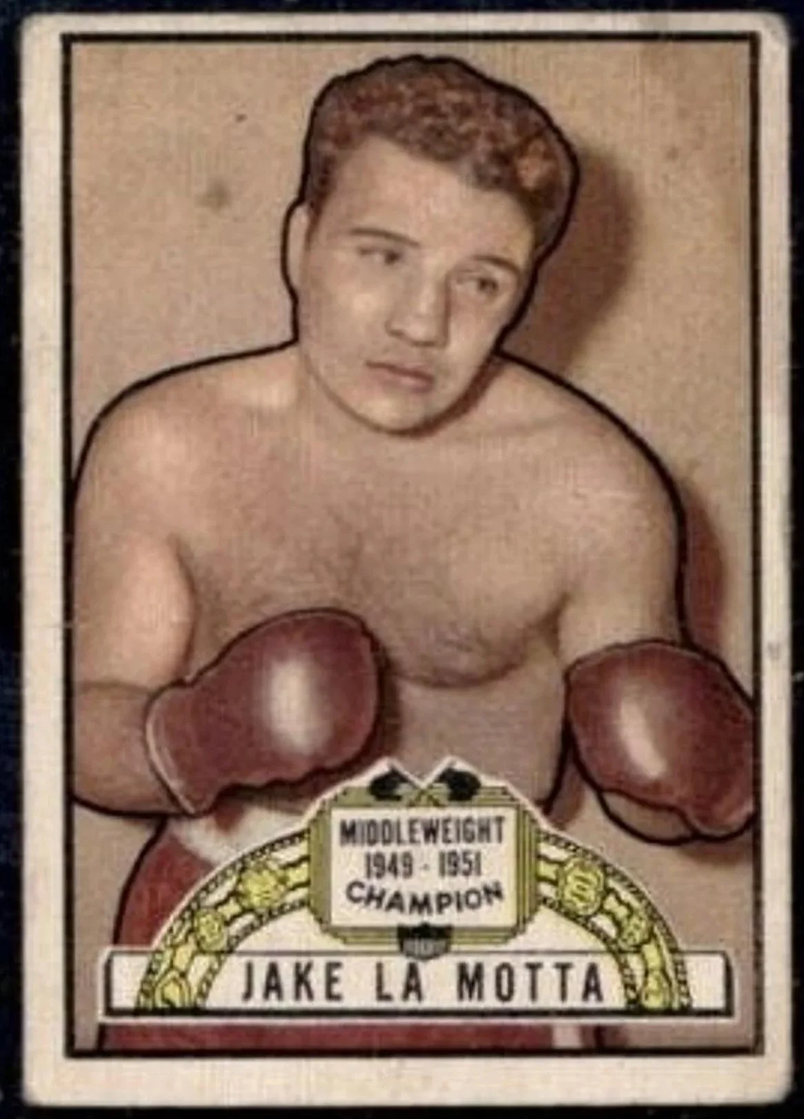 1951 Jake LaMotta Topps Boxing Trading Card