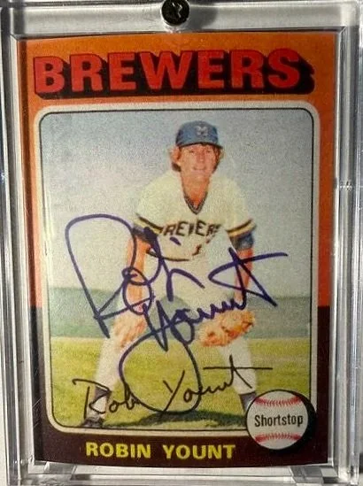Robin Yount 1975 Topps Rookie Signed RP Card